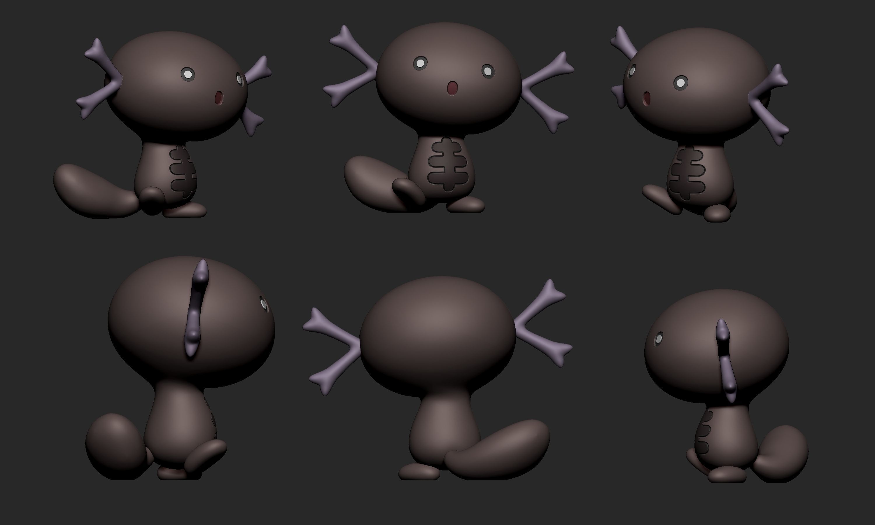 Pokemon - Paldean Wooper with 2 poses 3D print model_6