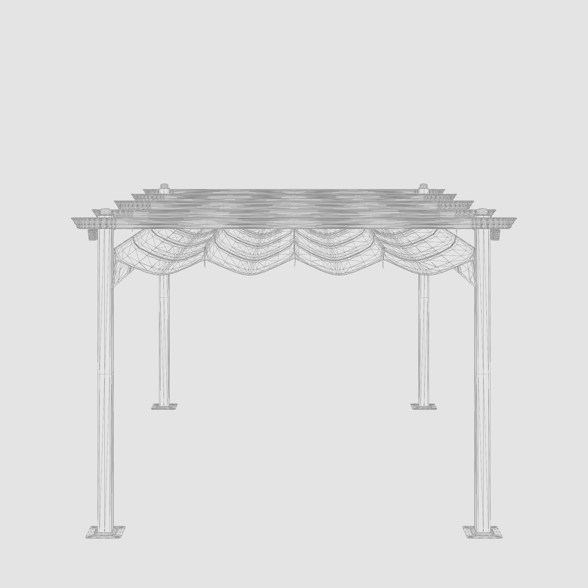 Toscana Pergola 3D Model Low-poly 3D model_6