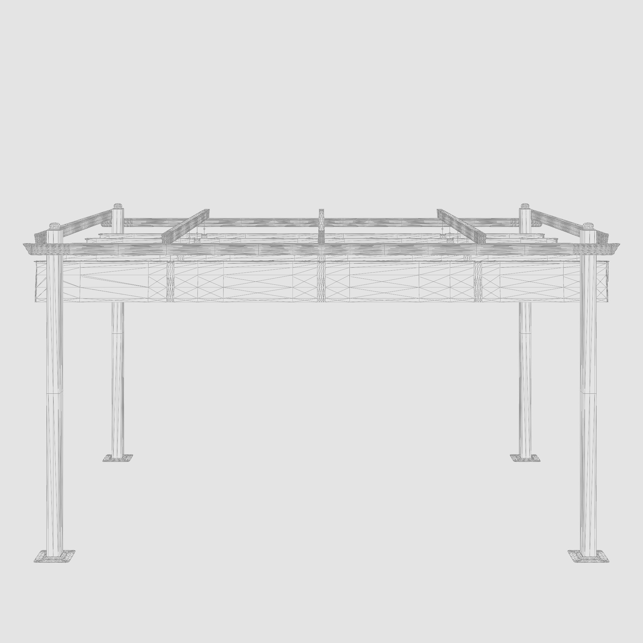Toscana Pergola 3D Model Low-poly 3D model_7