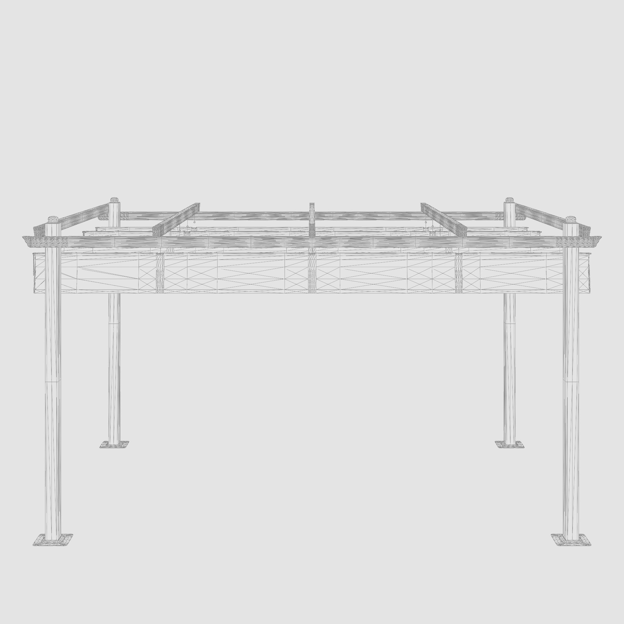 Toscana Pergola 3D Model Low-poly 3D model_4