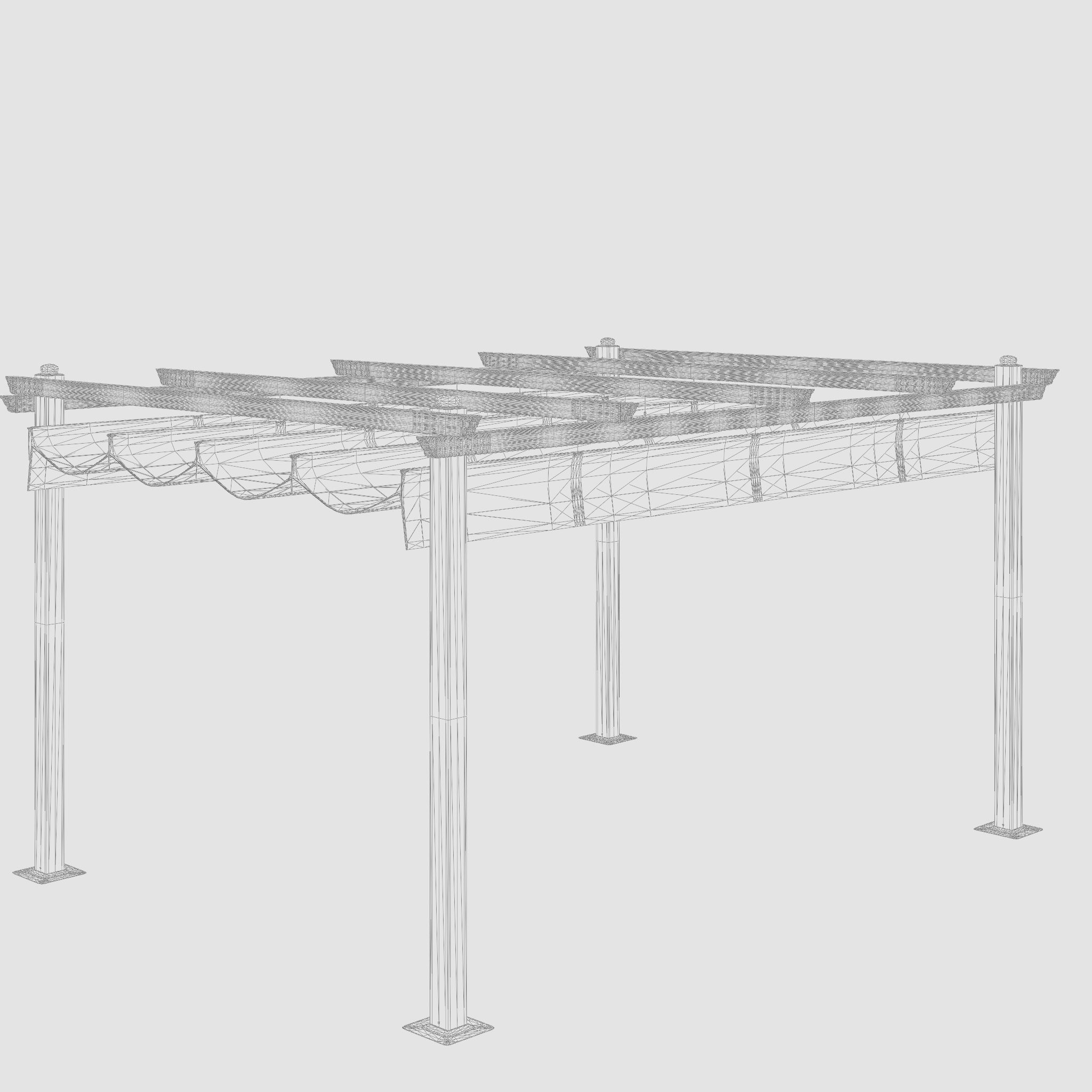 Toscana Pergola 3D Model Low-poly 3D model_5