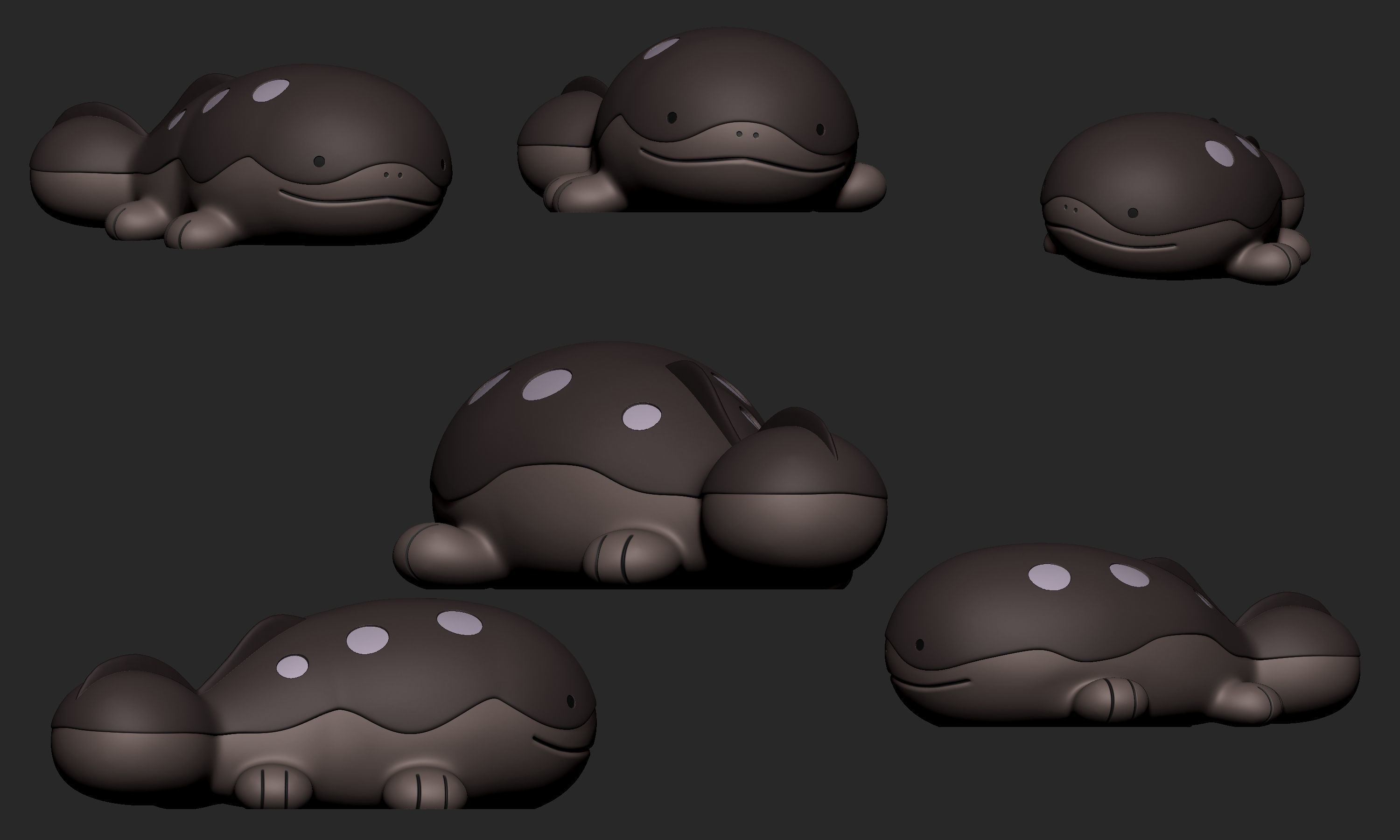 Pokemon - Paldean Wooper and Clodsire  with 2 poses 3D print model_3