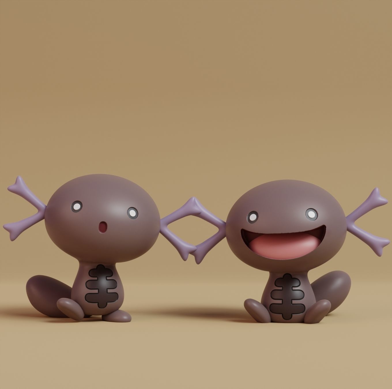 Pokemon - Paldean Wooper and Clodsire  with 2 poses 3D print model_6
