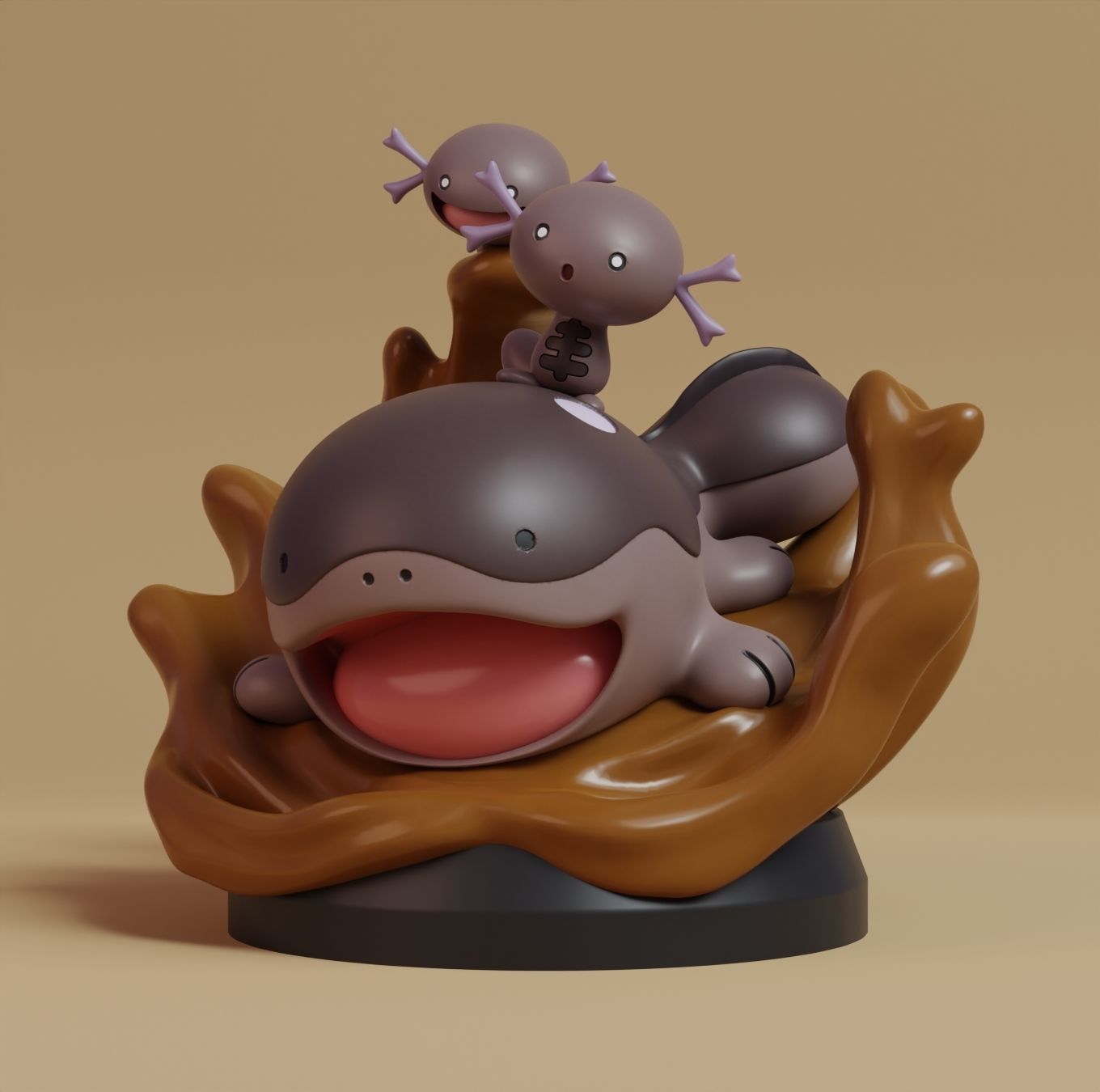 Pokemon - Clodsire Diorama with 2 poses 3D print model_1