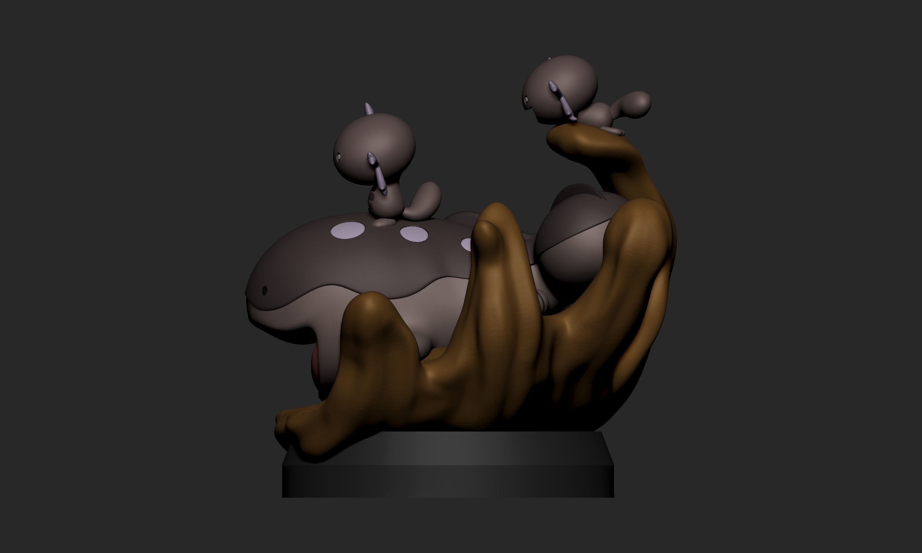 Pokemon - Clodsire Diorama with 2 poses 3D print model_6