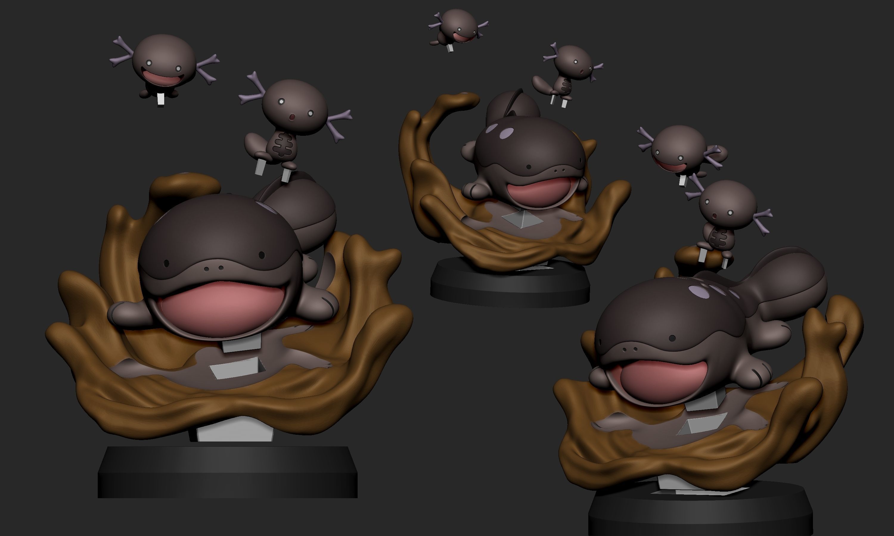 Pokemon - Clodsire Diorama with 2 poses 3D print model_11