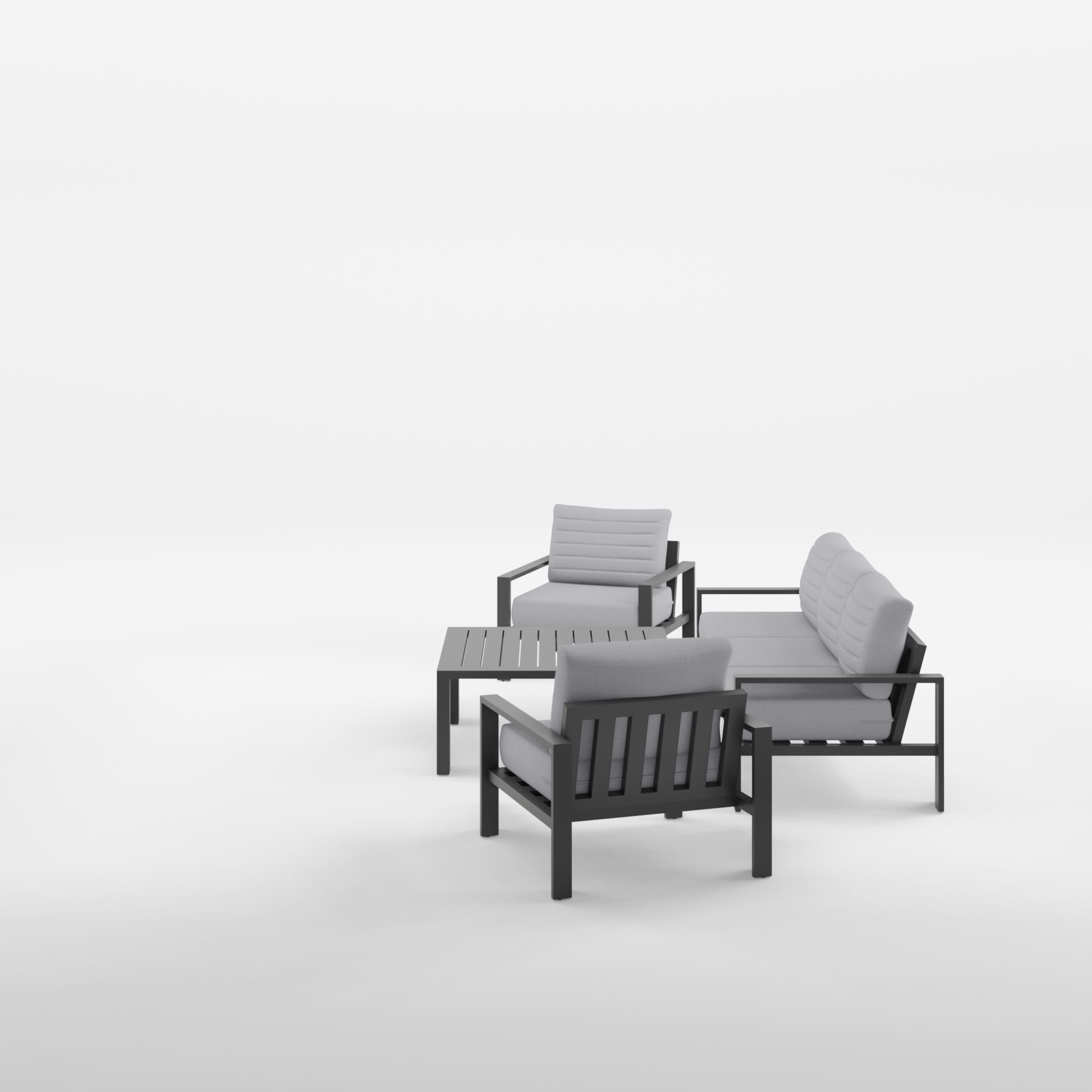 Port Royal Sofa Set  Low-poly 3D model_1