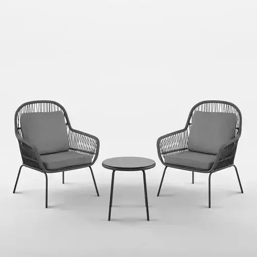 Norwich Cafe Chair Set 3D Model