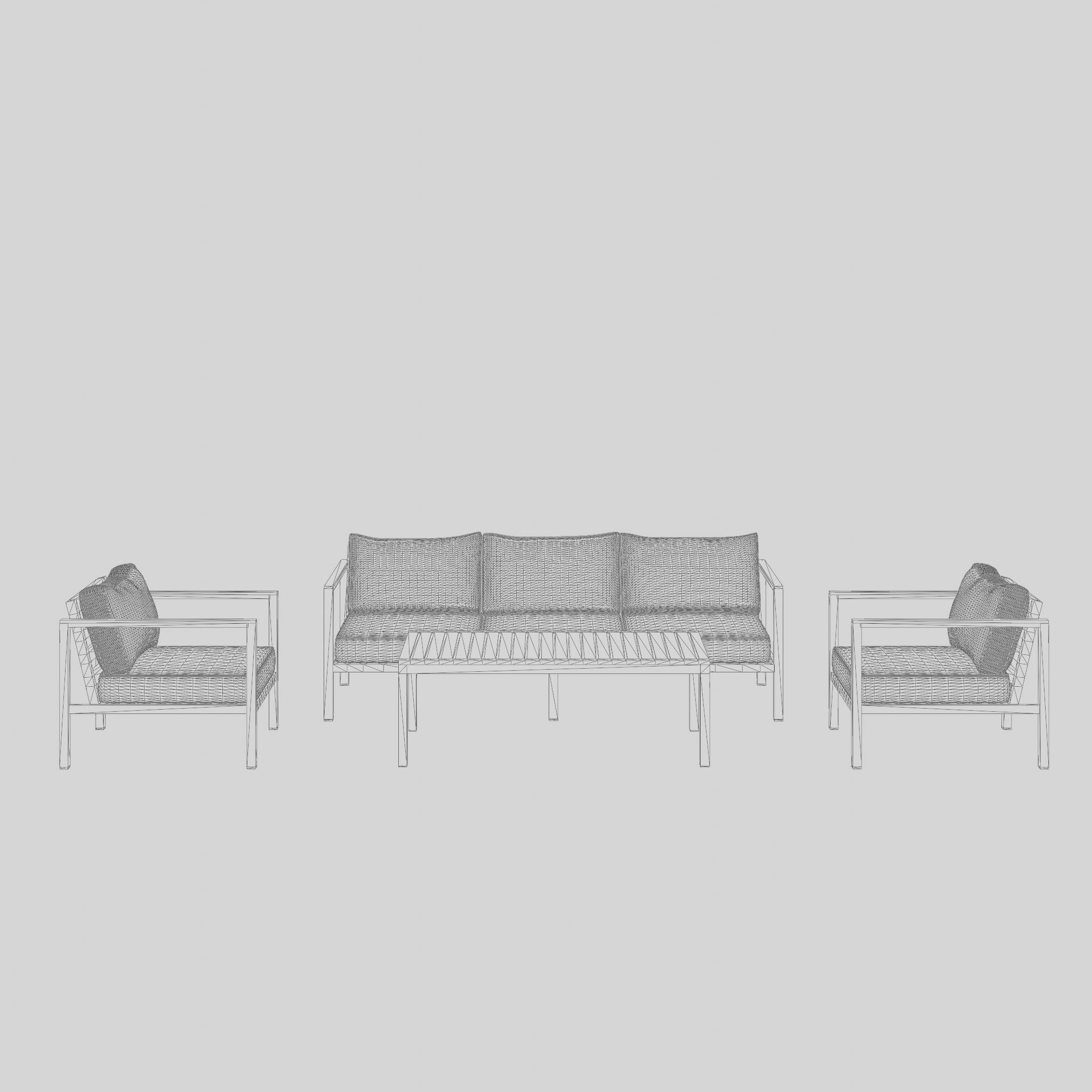 New York Sofa Set 3D Model Low-poly 3D model_7