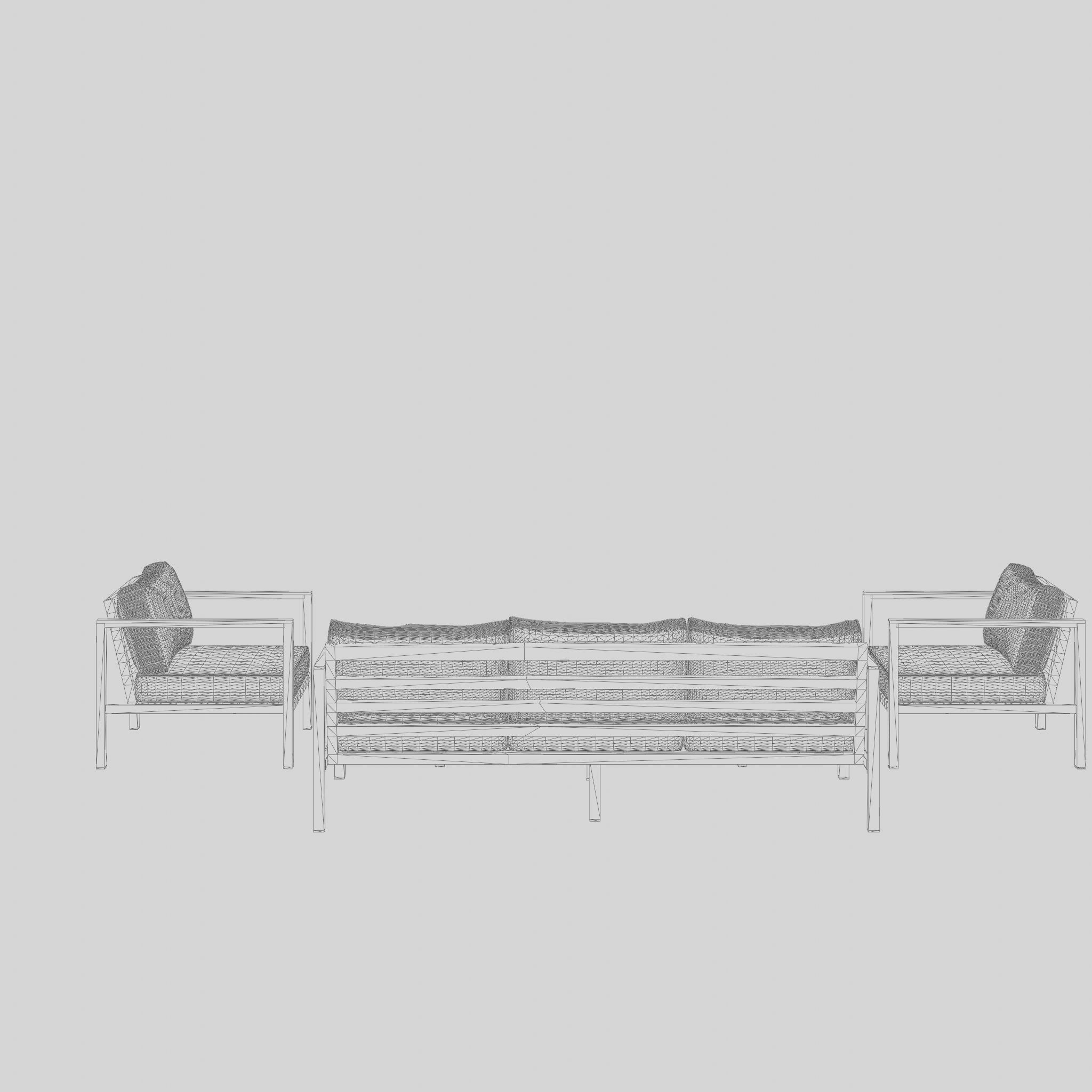 New York Sofa Set 3D Model Low-poly 3D model_4