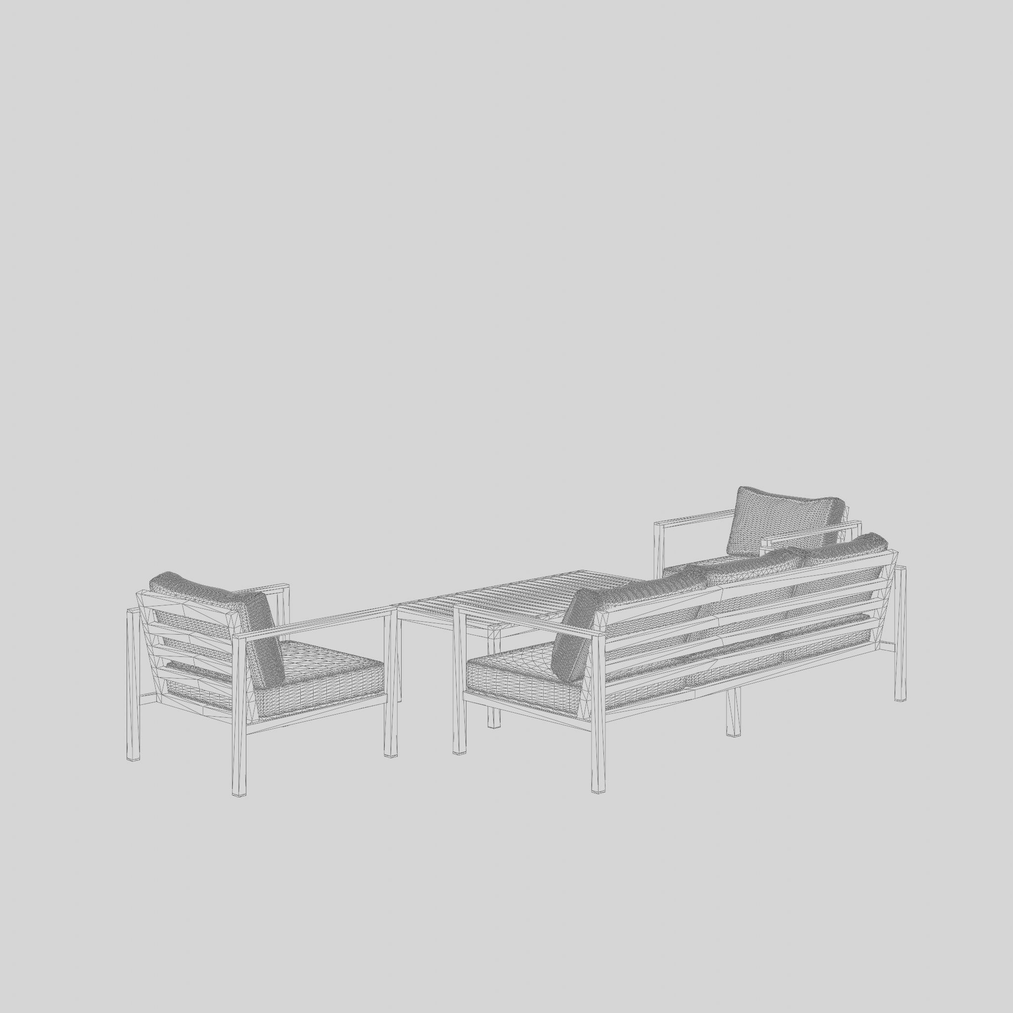 New York Sofa Set 3D Model Low-poly 3D model_5