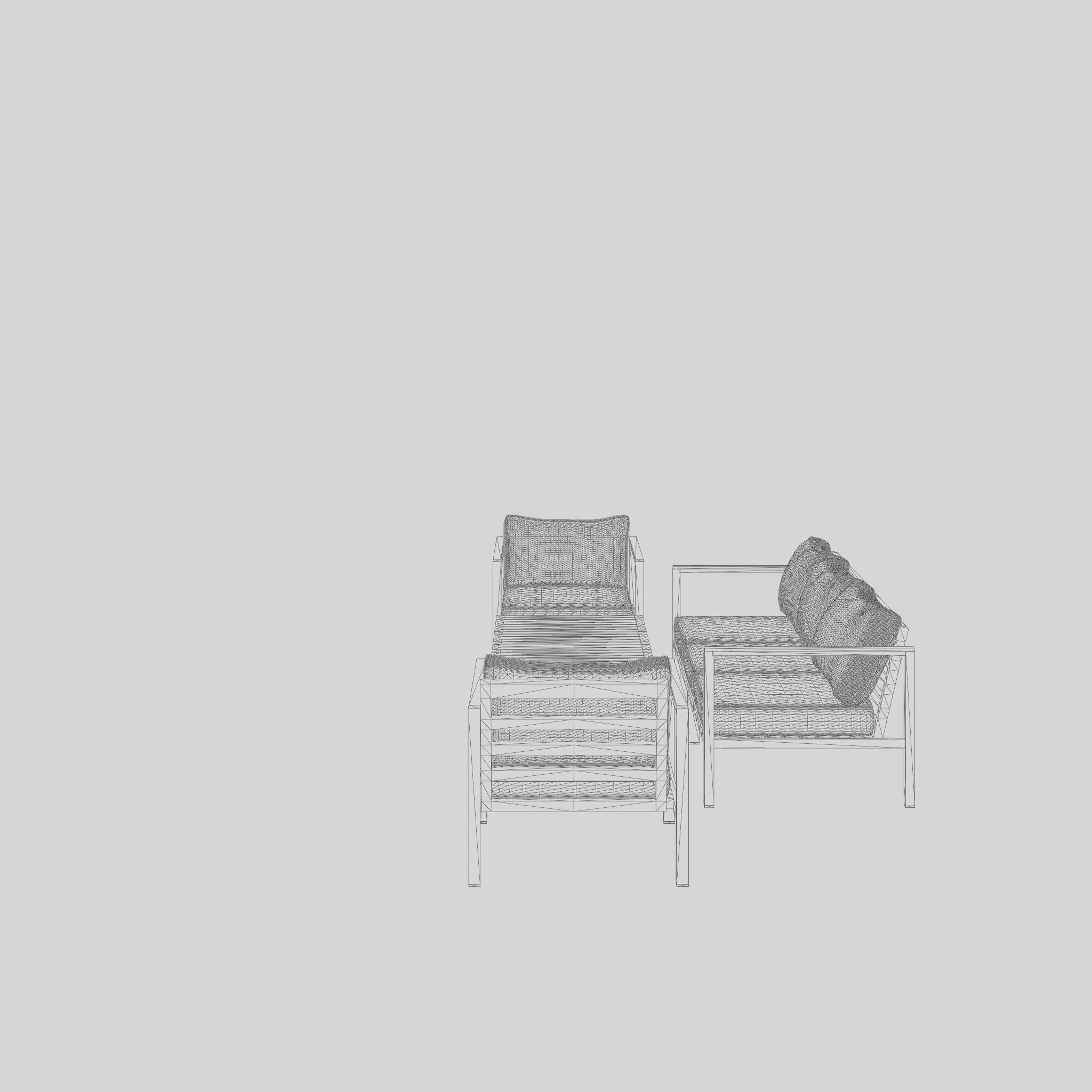 New York Sofa Set 3D Model Low-poly 3D model_6