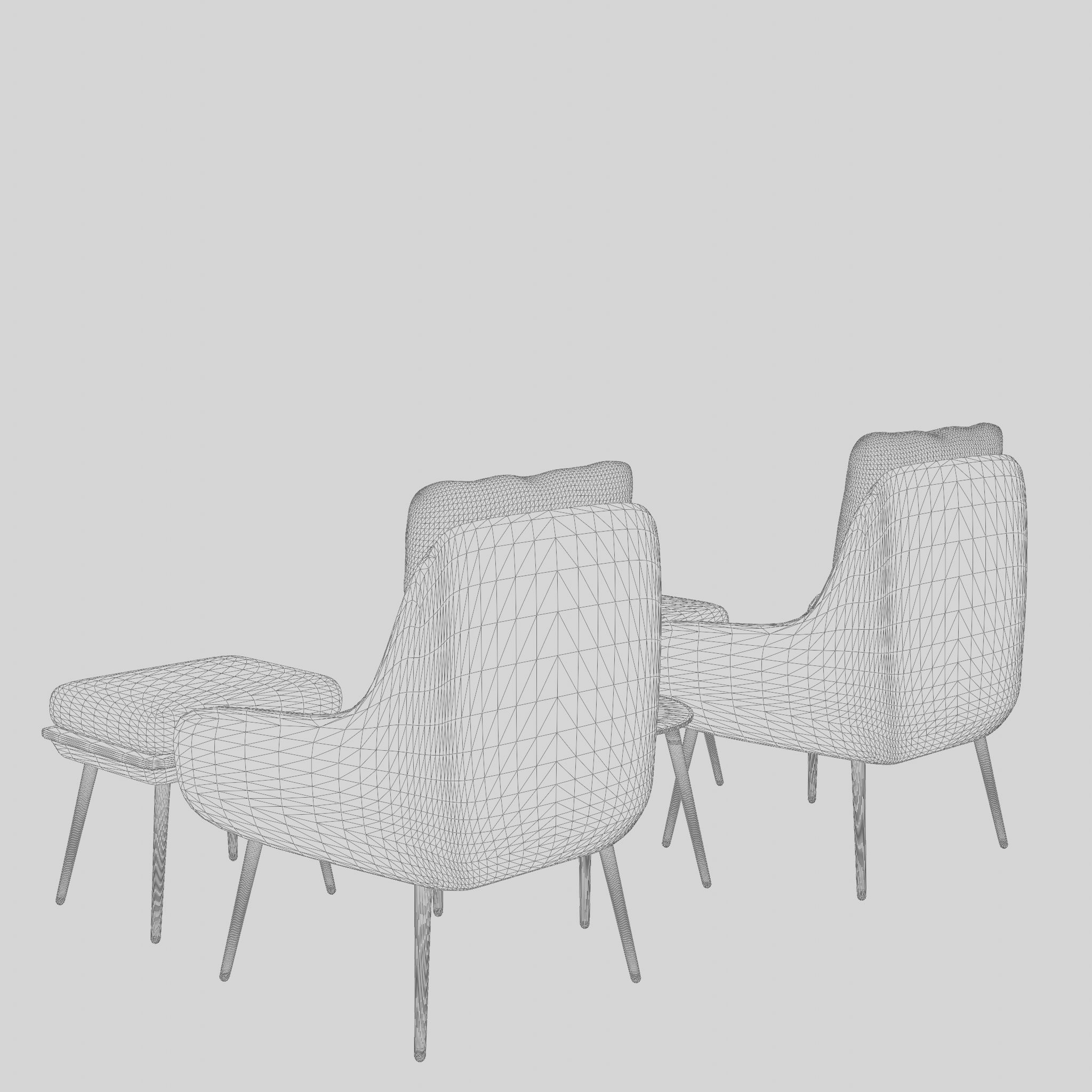 Nyborg Duo Lounge Set 3D Model Low-poly 3D model_5