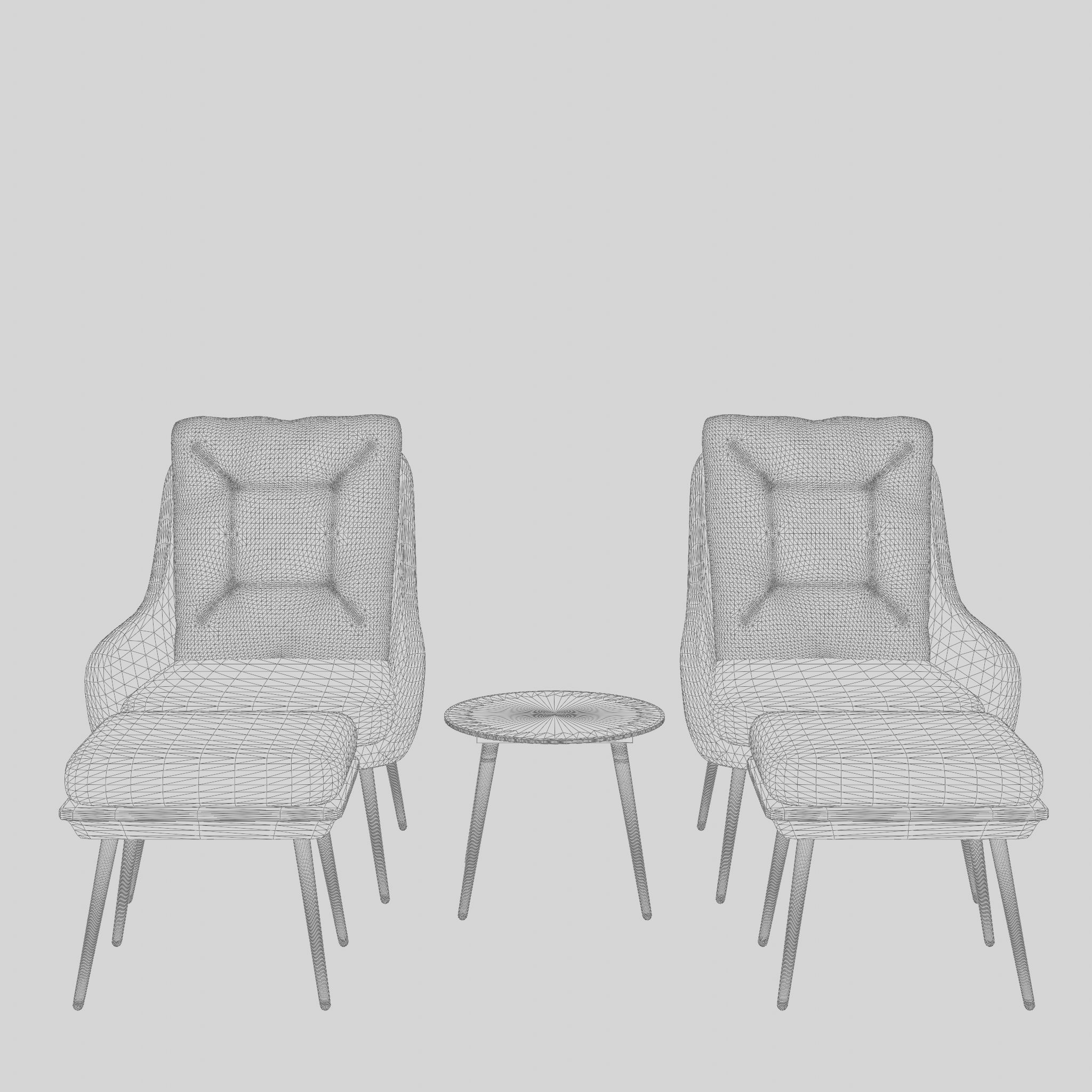 Nyborg Duo Lounge Set 3D Model Low-poly 3D model_7