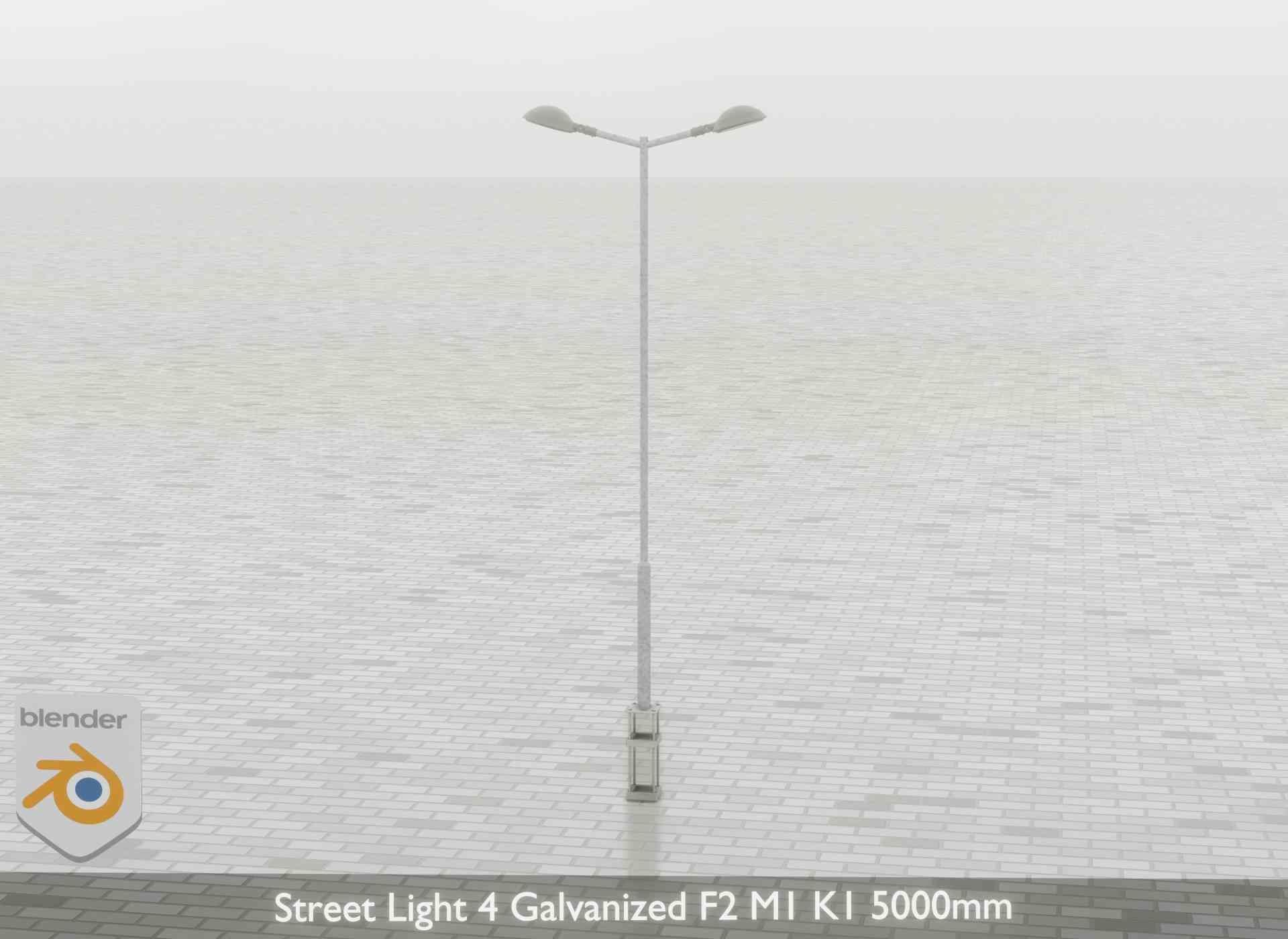 Street Light 4 Galvanized F2 M1 K1 5000mm Low-poly 3D model_63