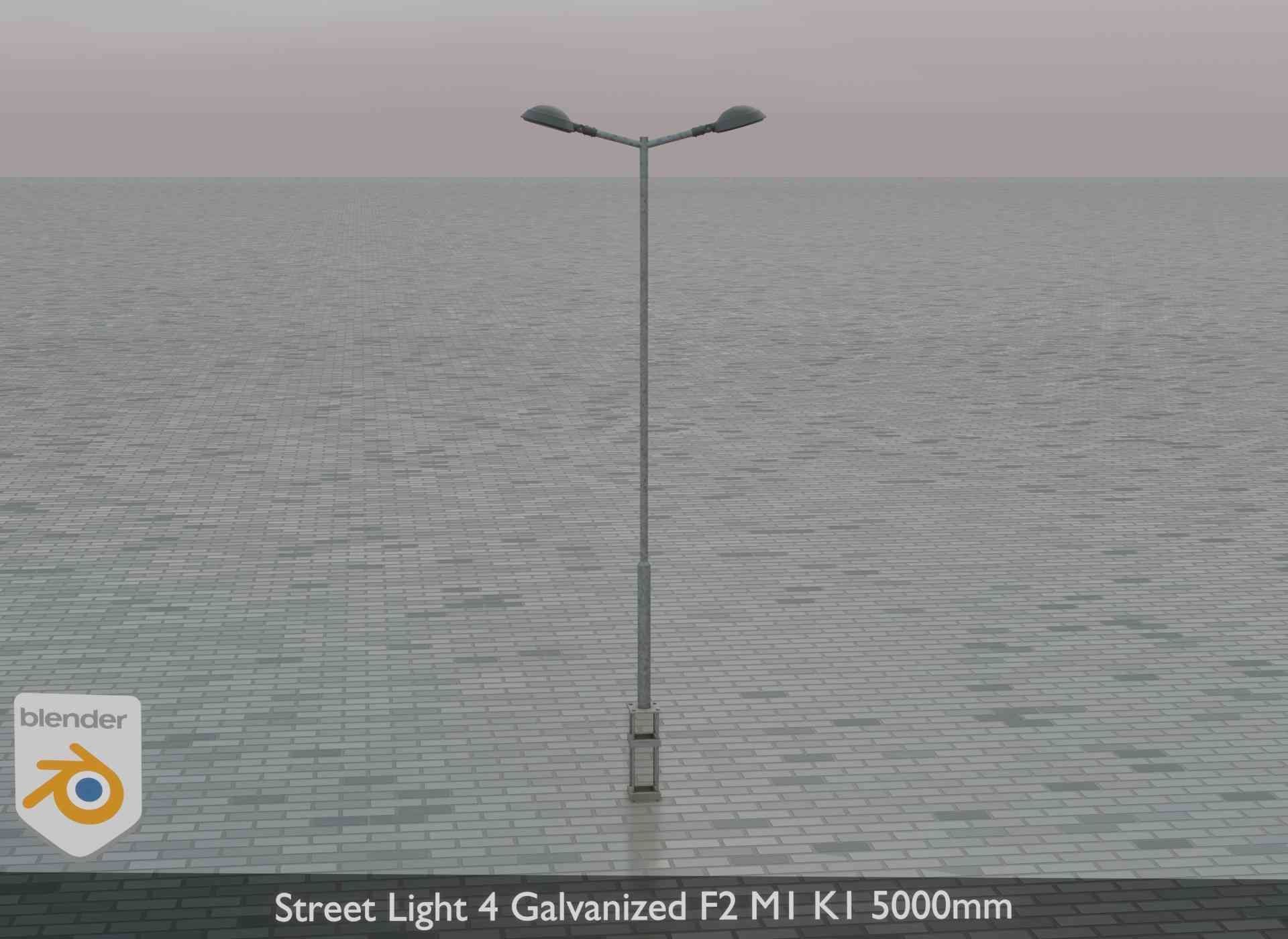 Street Light 4 Galvanized F2 M1 K1 5000mm Low-poly 3D model_81