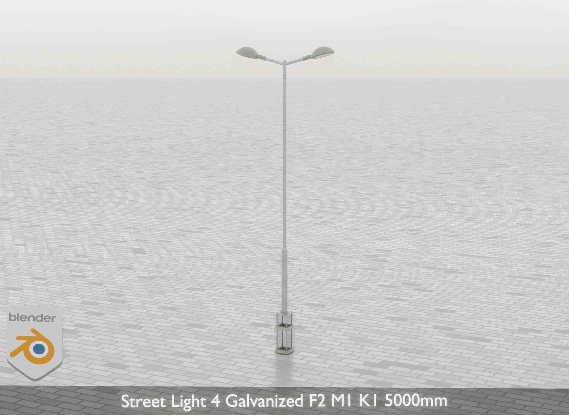 Street Light 4 Galvanized F2 M1 K1 5000mm Low-poly 3D model_65