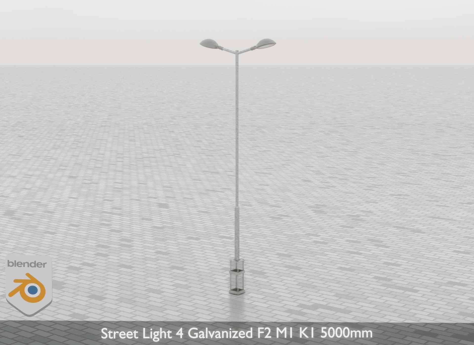 Street Light 4 Galvanized F2 M1 K1 5000mm Low-poly 3D model_66