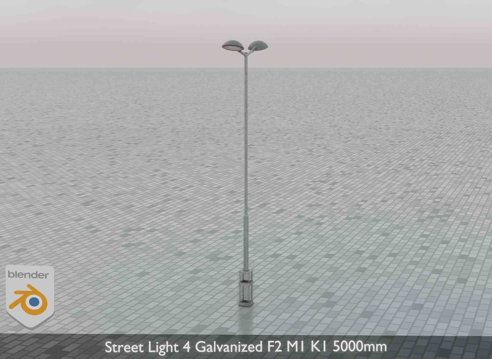 Street Light 4 Galvanized F2 M1 K1 5000mm Low-poly 3D model_74