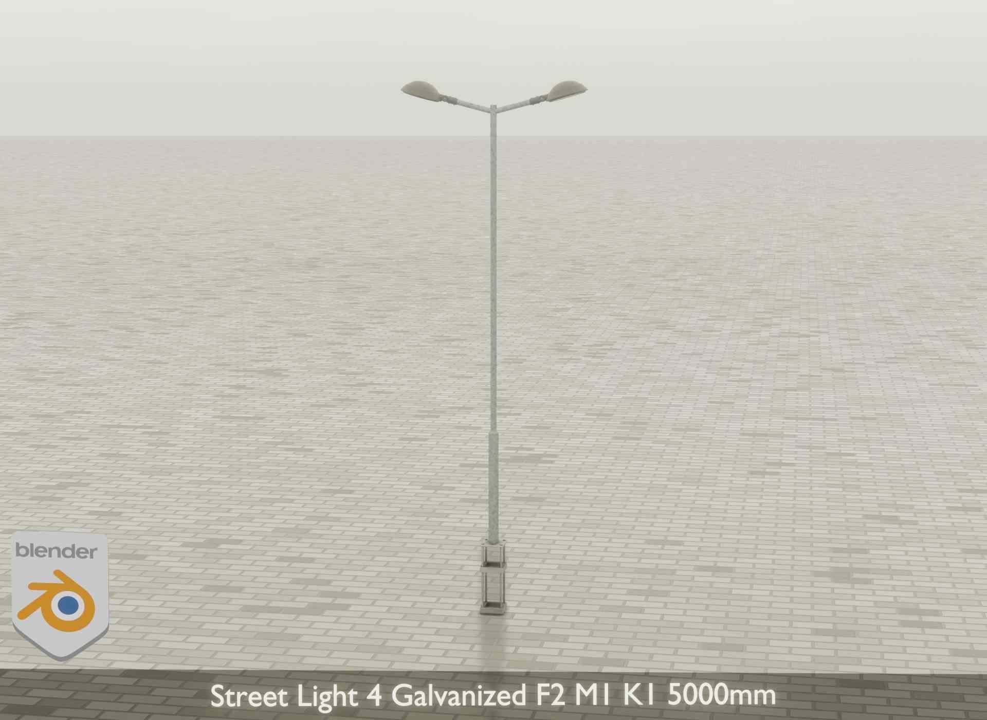 Street Light 4 Galvanized F2 M1 K1 5000mm Low-poly 3D model_43