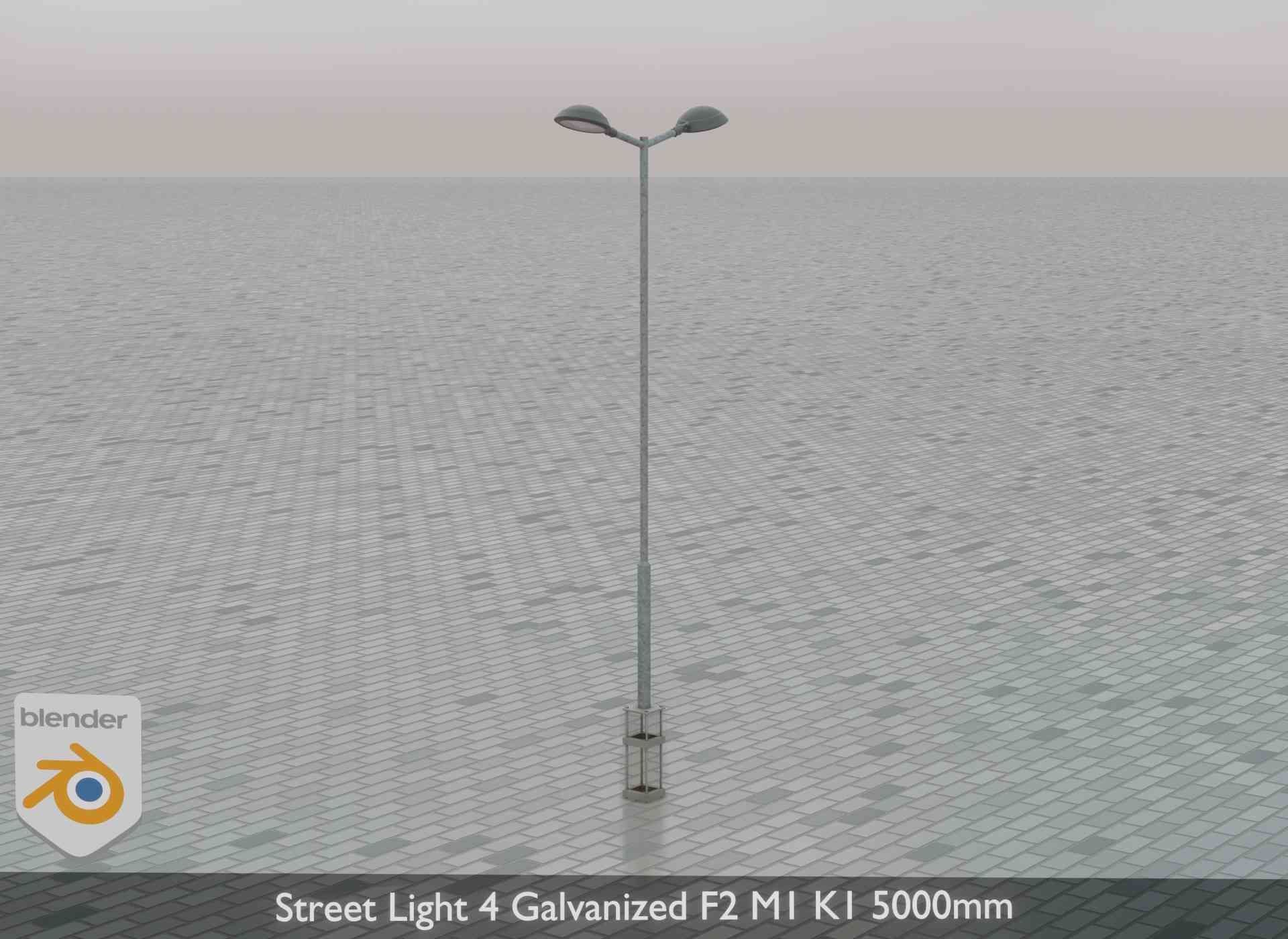 Street Light 4 Galvanized F2 M1 K1 5000mm Low-poly 3D model_76