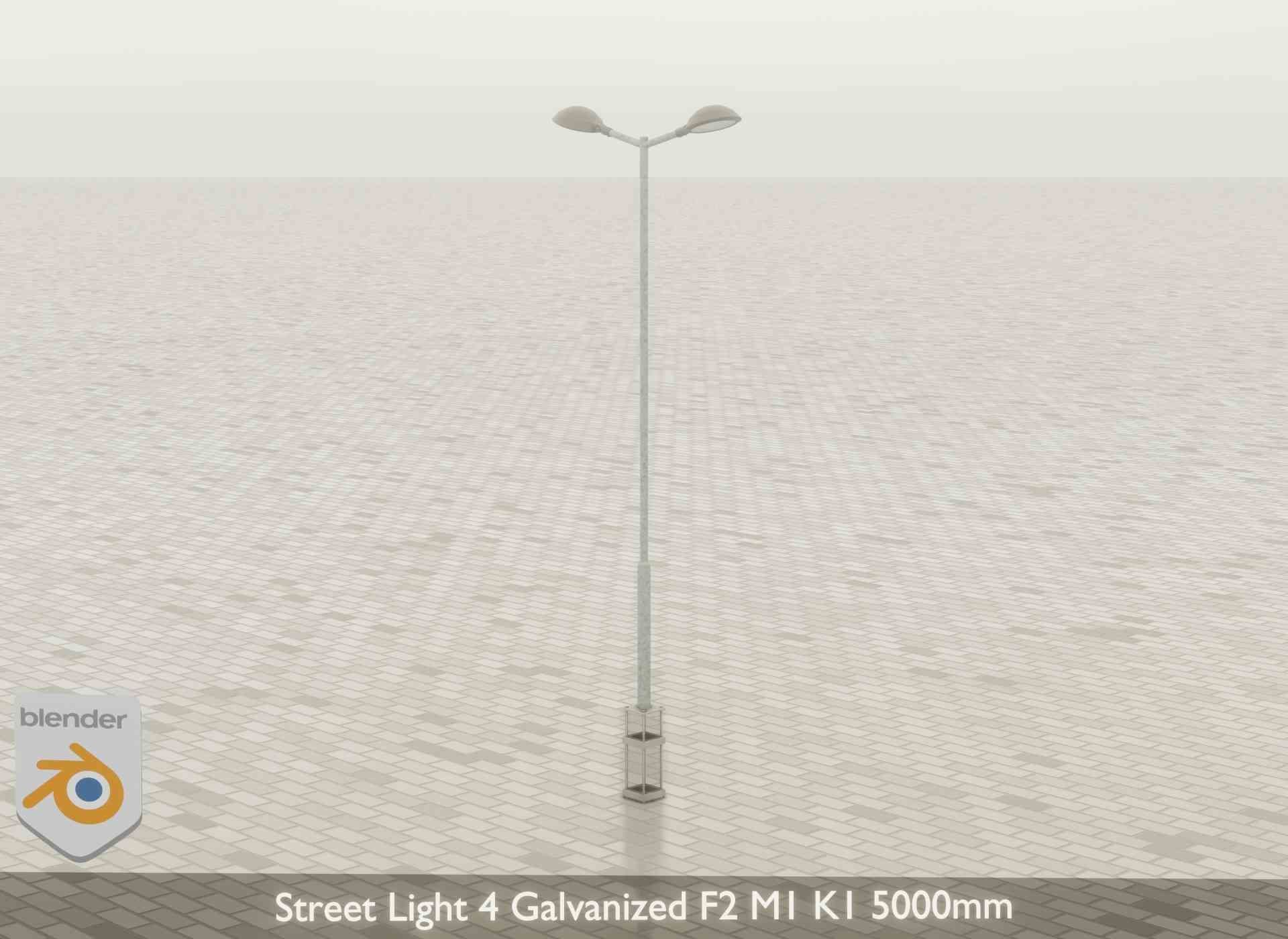 Street Light 4 Galvanized F2 M1 K1 5000mm Low-poly 3D model_47