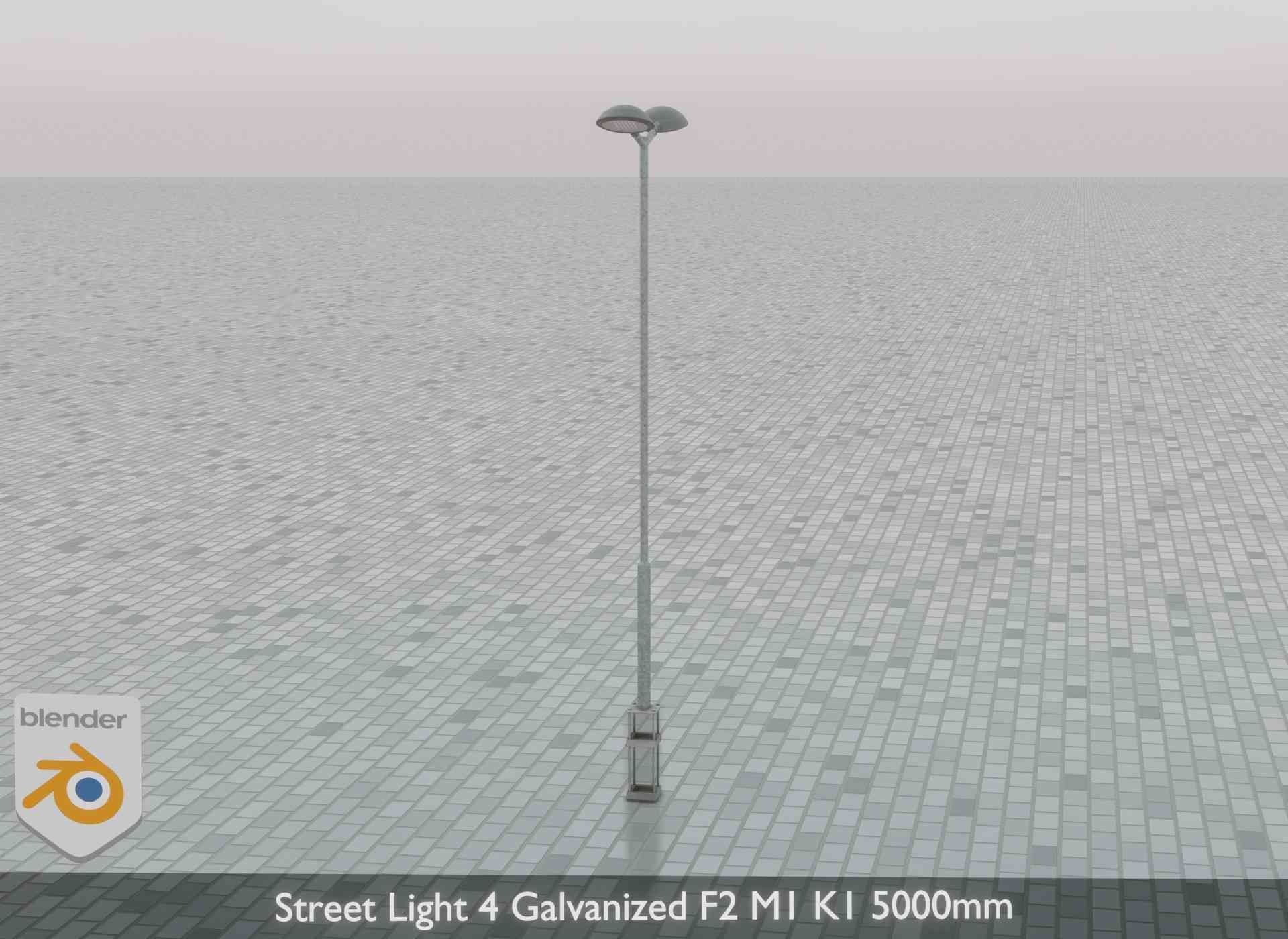Street Light 4 Galvanized F2 M1 K1 5000mm Low-poly 3D model_73