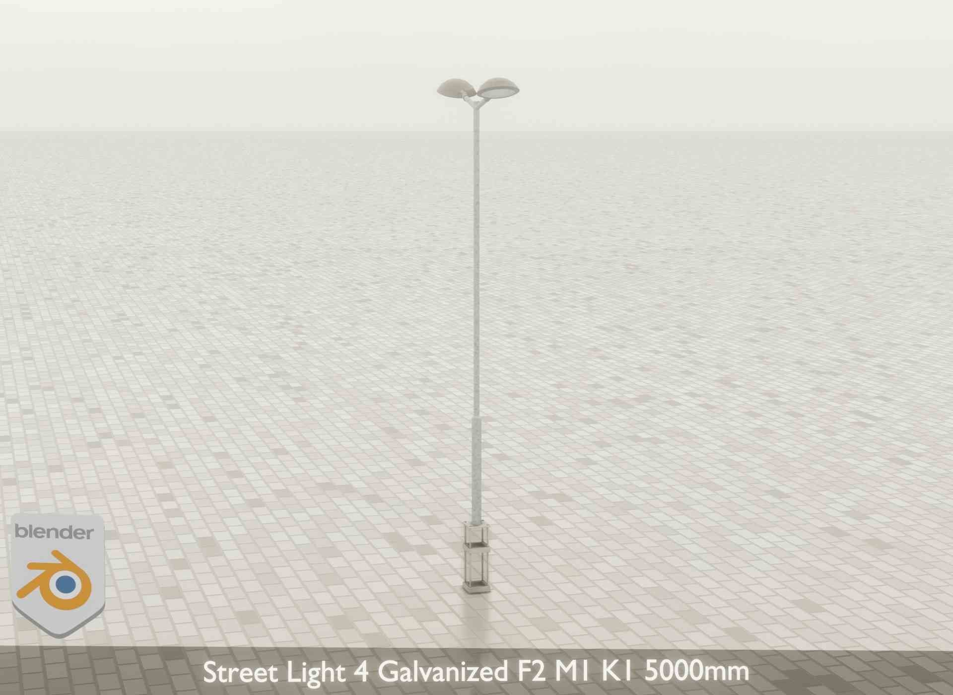 Street Light 4 Galvanized F2 M1 K1 5000mm Low-poly 3D model_50