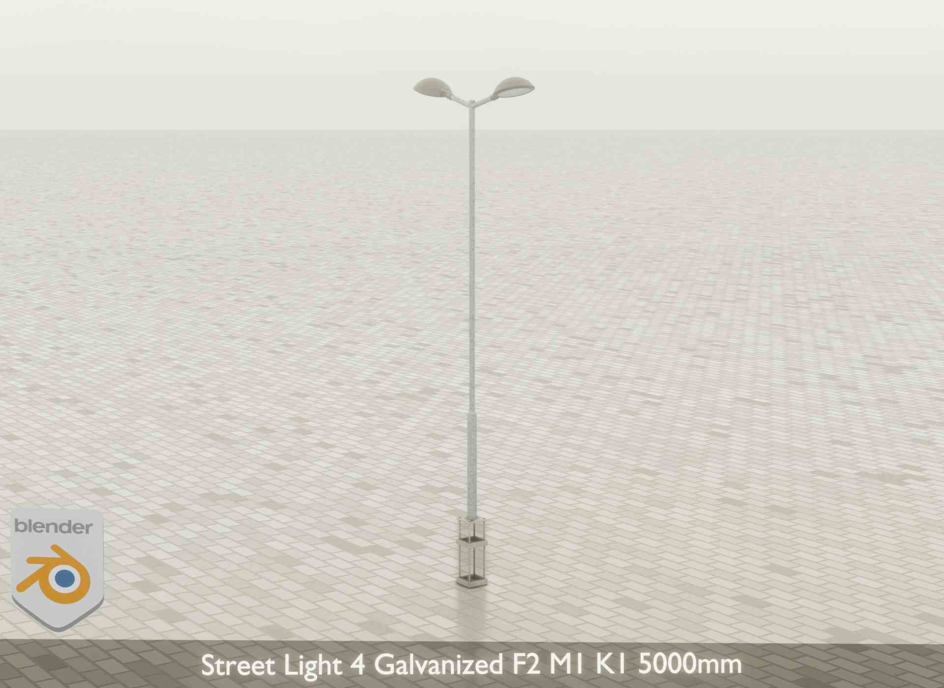 Street Light 4 Galvanized F2 M1 K1 5000mm Low-poly 3D model_48