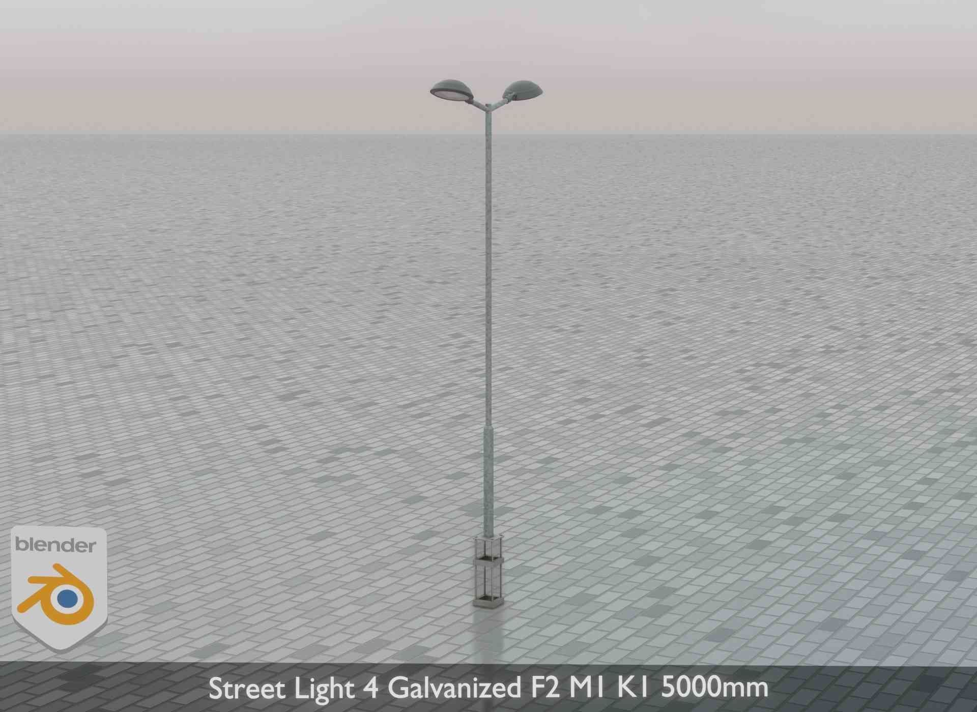 Street Light 4 Galvanized F2 M1 K1 5000mm Low-poly 3D model_75