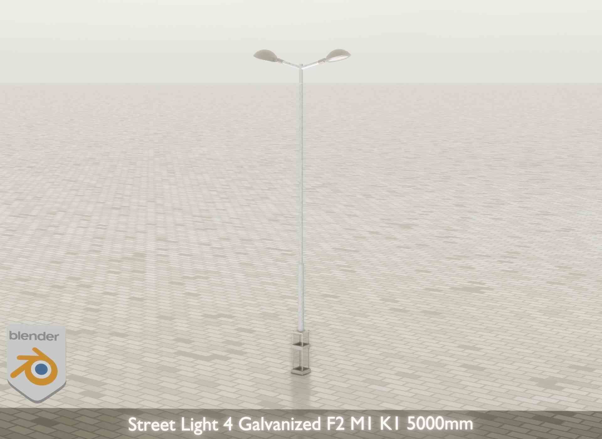 Street Light 4 Galvanized F2 M1 K1 5000mm Low-poly 3D model_46