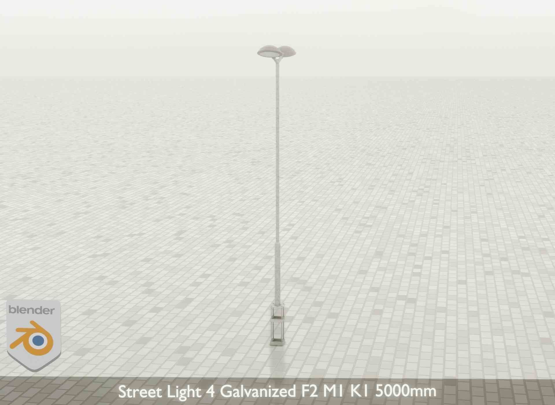 Street Light 4 Galvanized F2 M1 K1 5000mm Low-poly 3D model_53