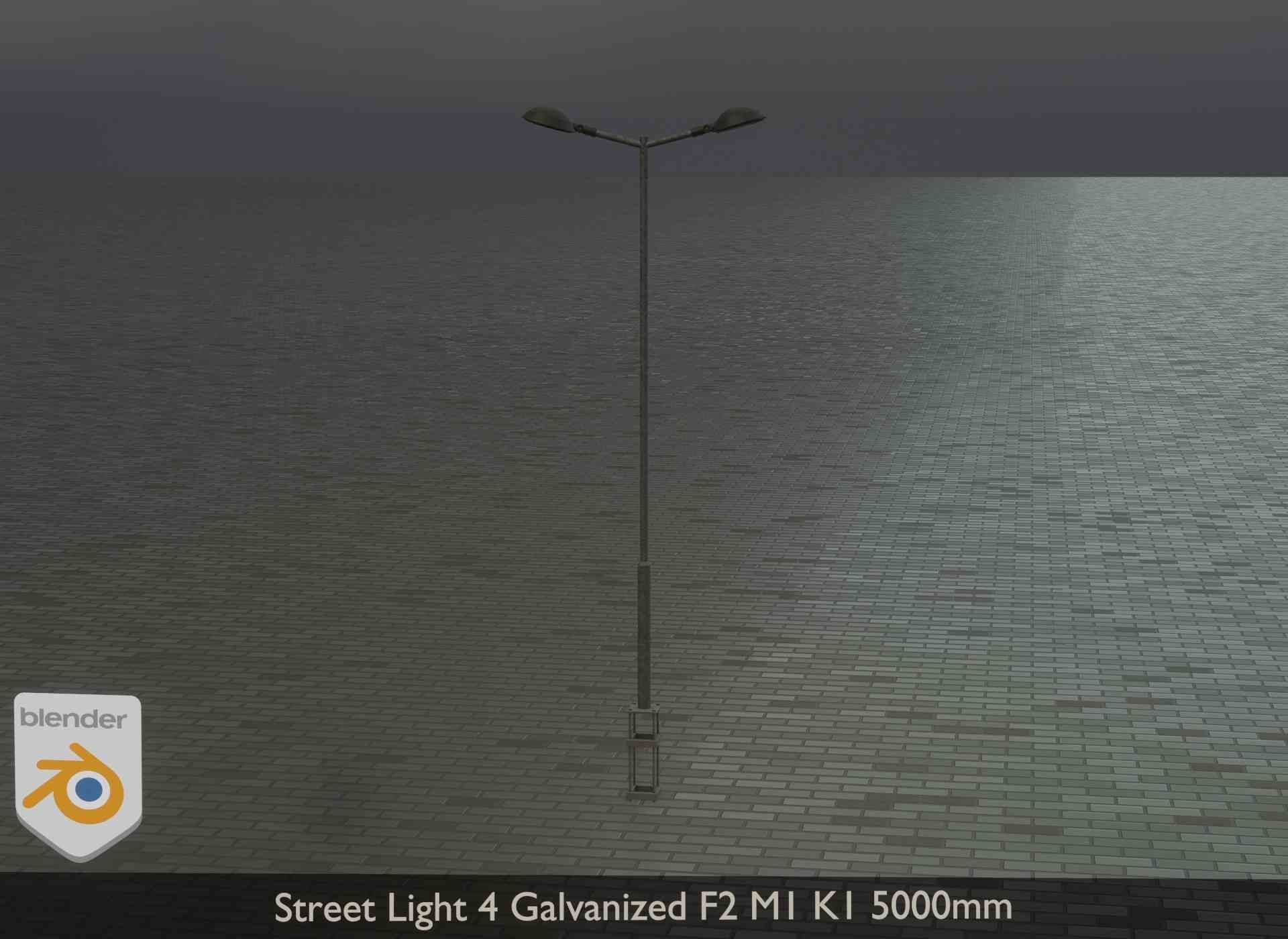Street Light 4 Galvanized F2 M1 K1 5000mm Low-poly 3D model_23