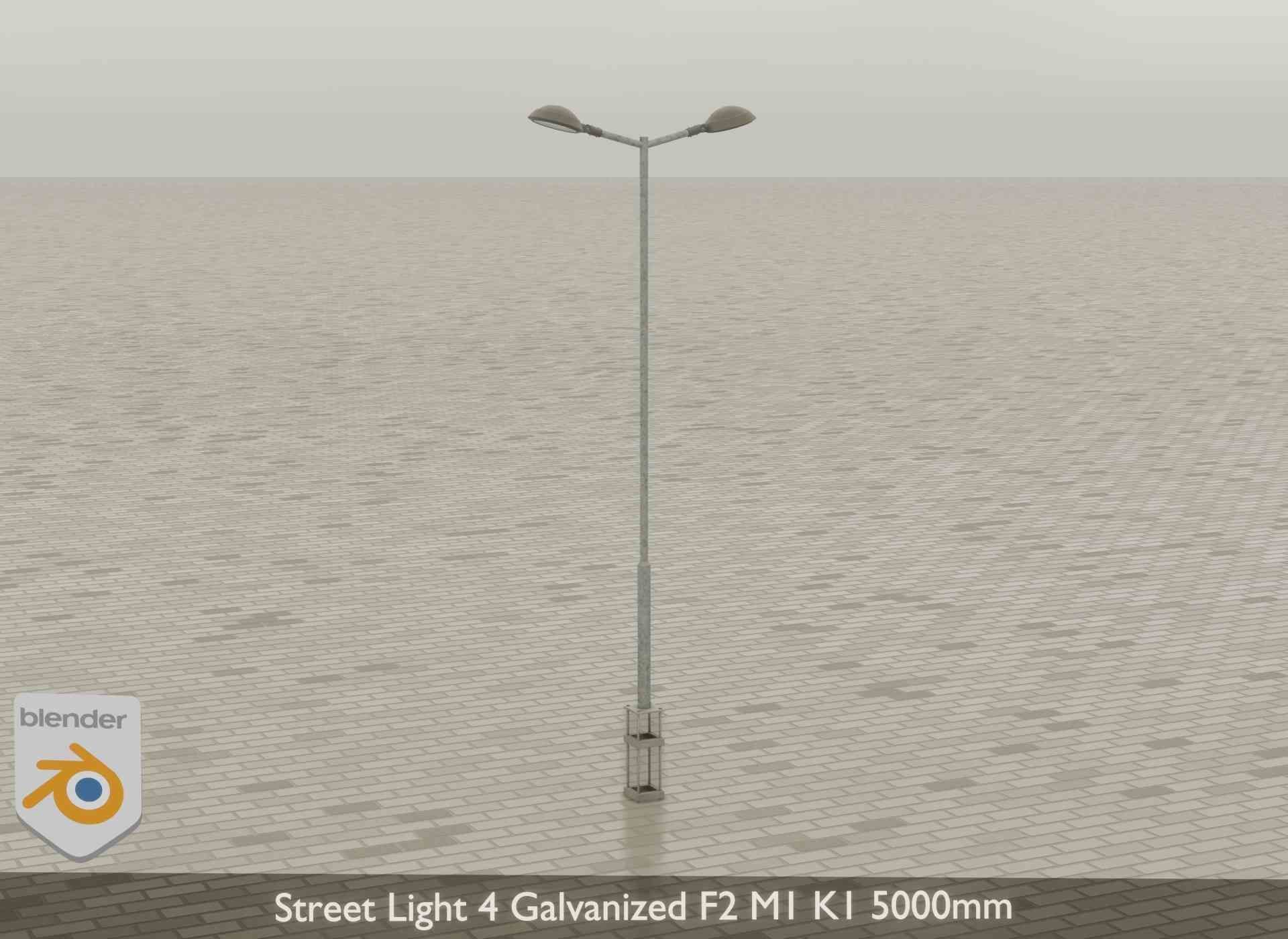 Street Light 4 Galvanized F2 M1 K1 5000mm Low-poly 3D model_39