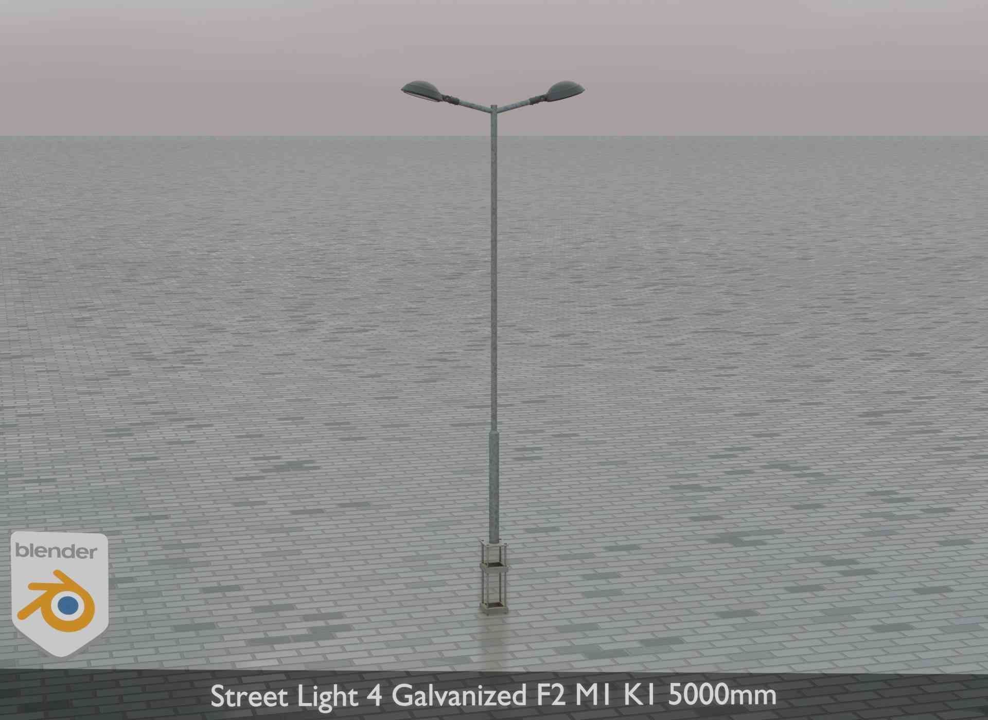 Street Light 4 Galvanized F2 M1 K1 5000mm Low-poly 3D model_80