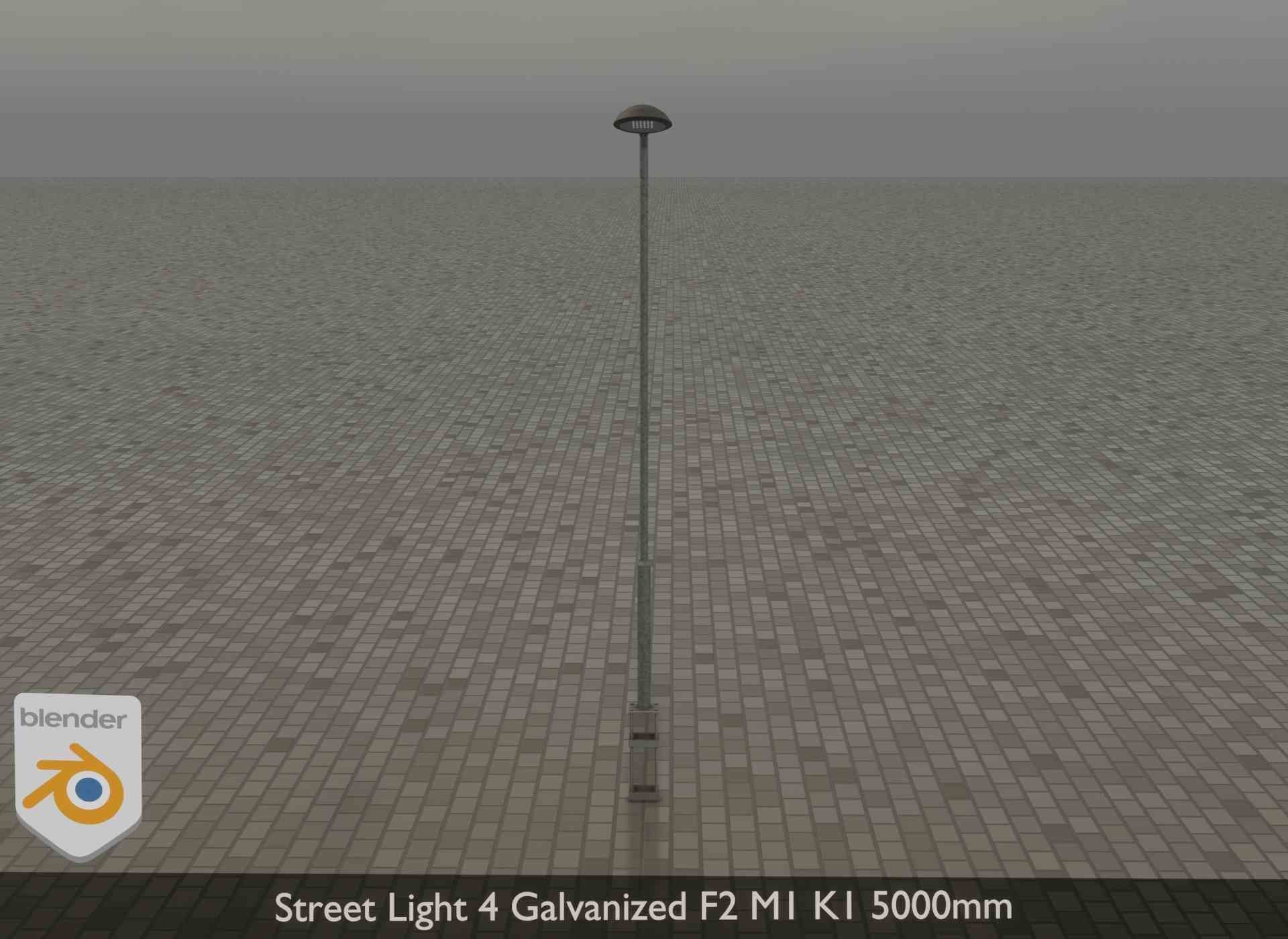 Street Light 4 Galvanized F2 M1 K1 5000mm Low-poly 3D model_32