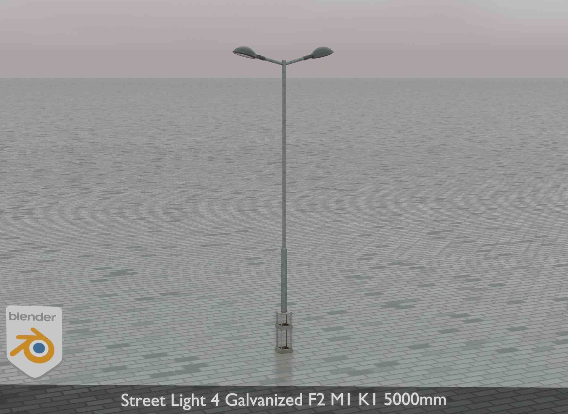Street Light 4 Galvanized F2 M1 K1 5000mm Low-poly 3D model_79