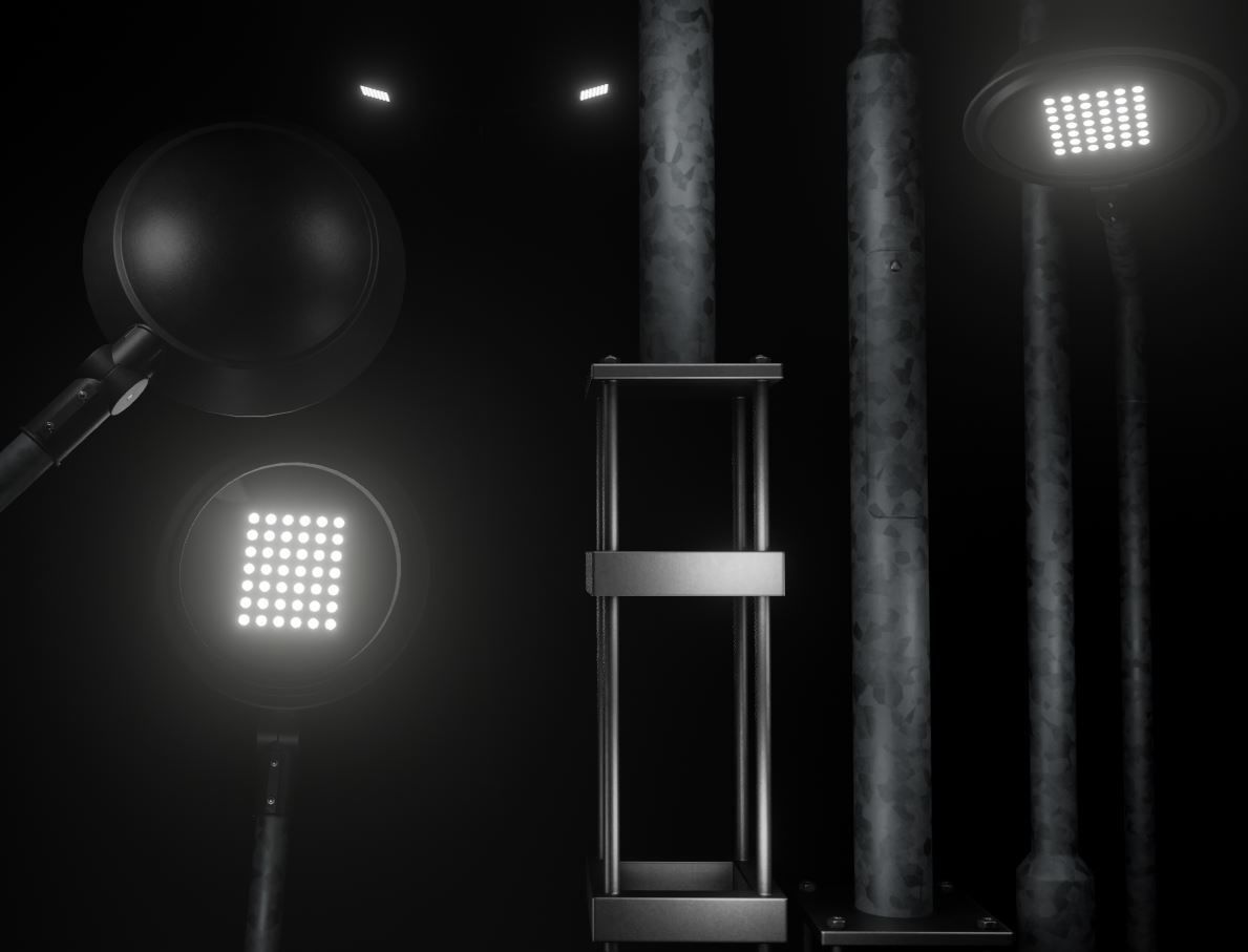 Street Light 4 Galvanized F2 M1 K1 5000mm Low-poly 3D model_1