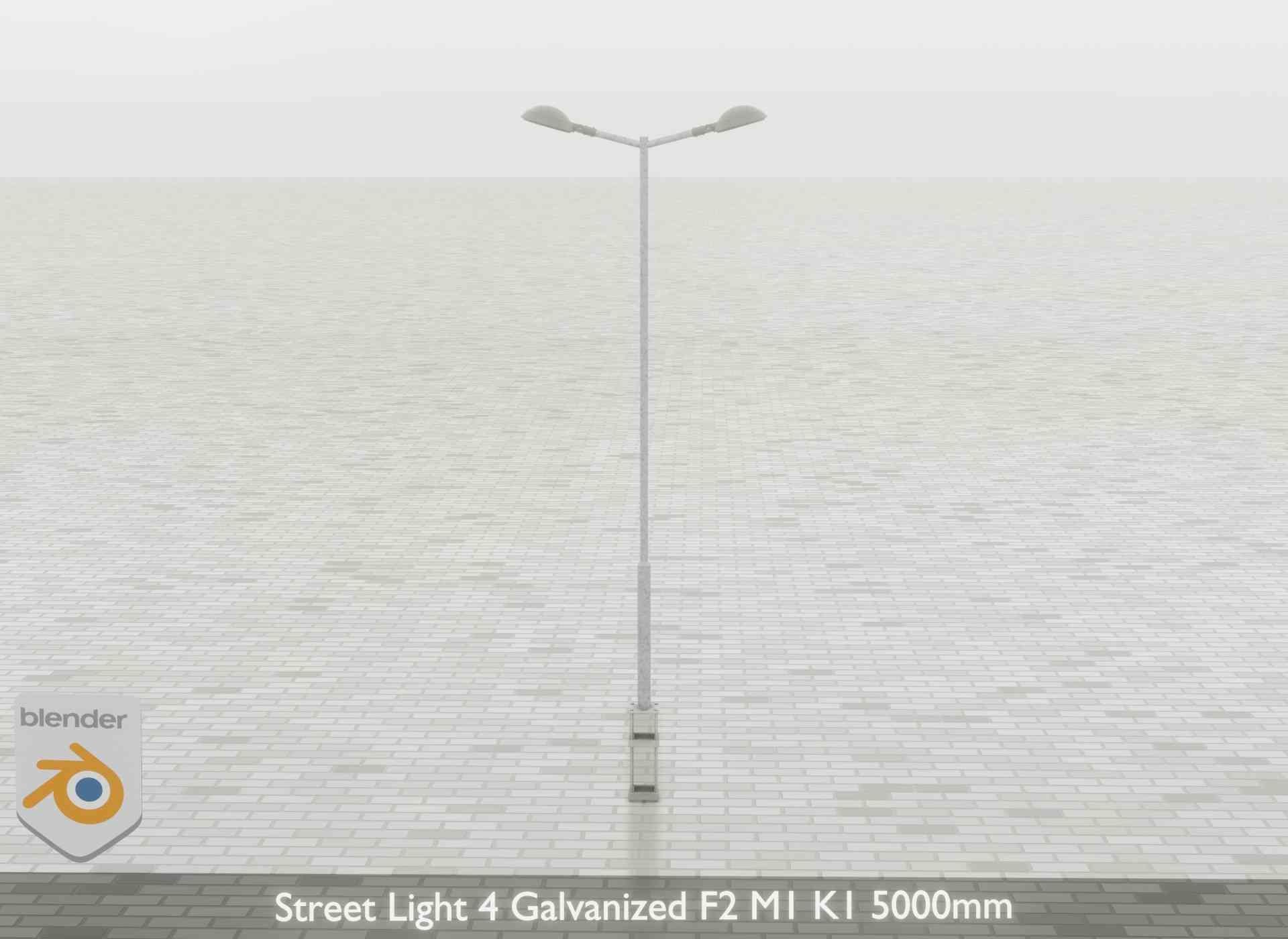 Street Light 4 Galvanized F2 M1 K1 5000mm Low-poly 3D model_62