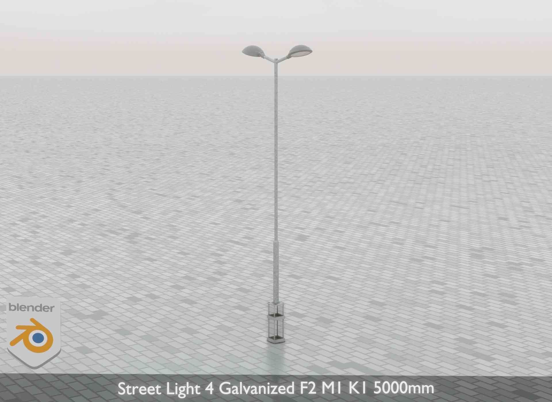 Street Light 4 Galvanized F2 M1 K1 5000mm Low-poly 3D model_68