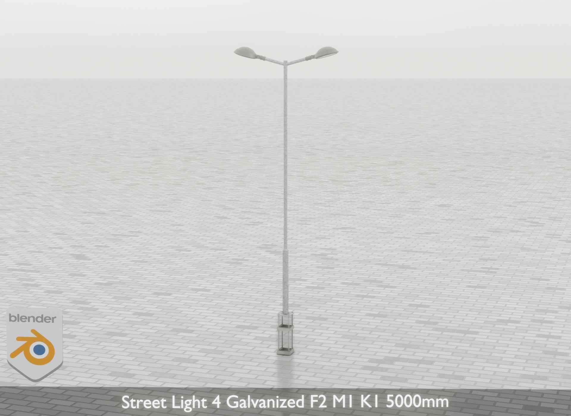 Street Light 4 Galvanized F2 M1 K1 5000mm Low-poly 3D model_64