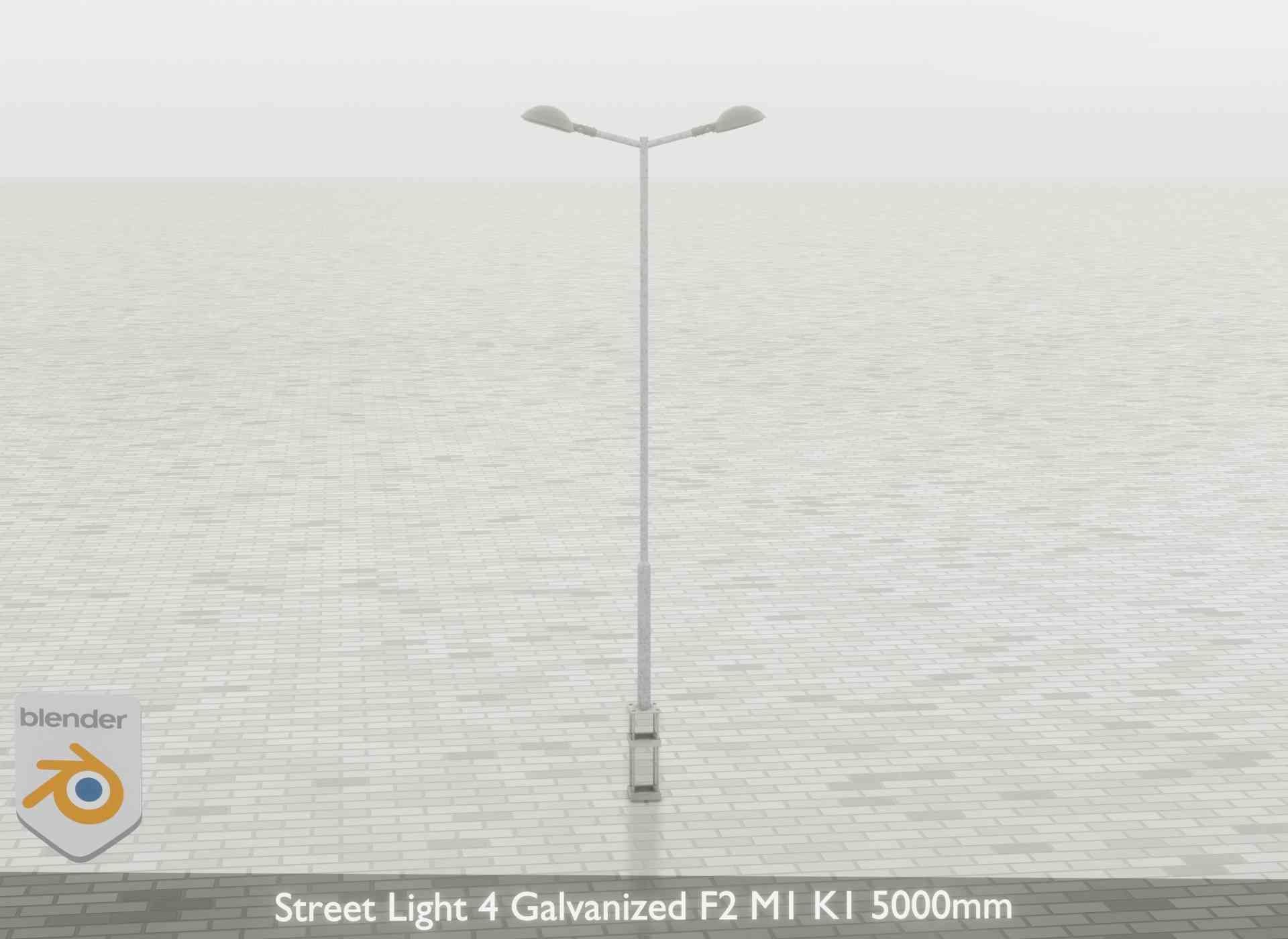 Street Light 4 Galvanized F2 M1 K1 5000mm Low-poly 3D model_61