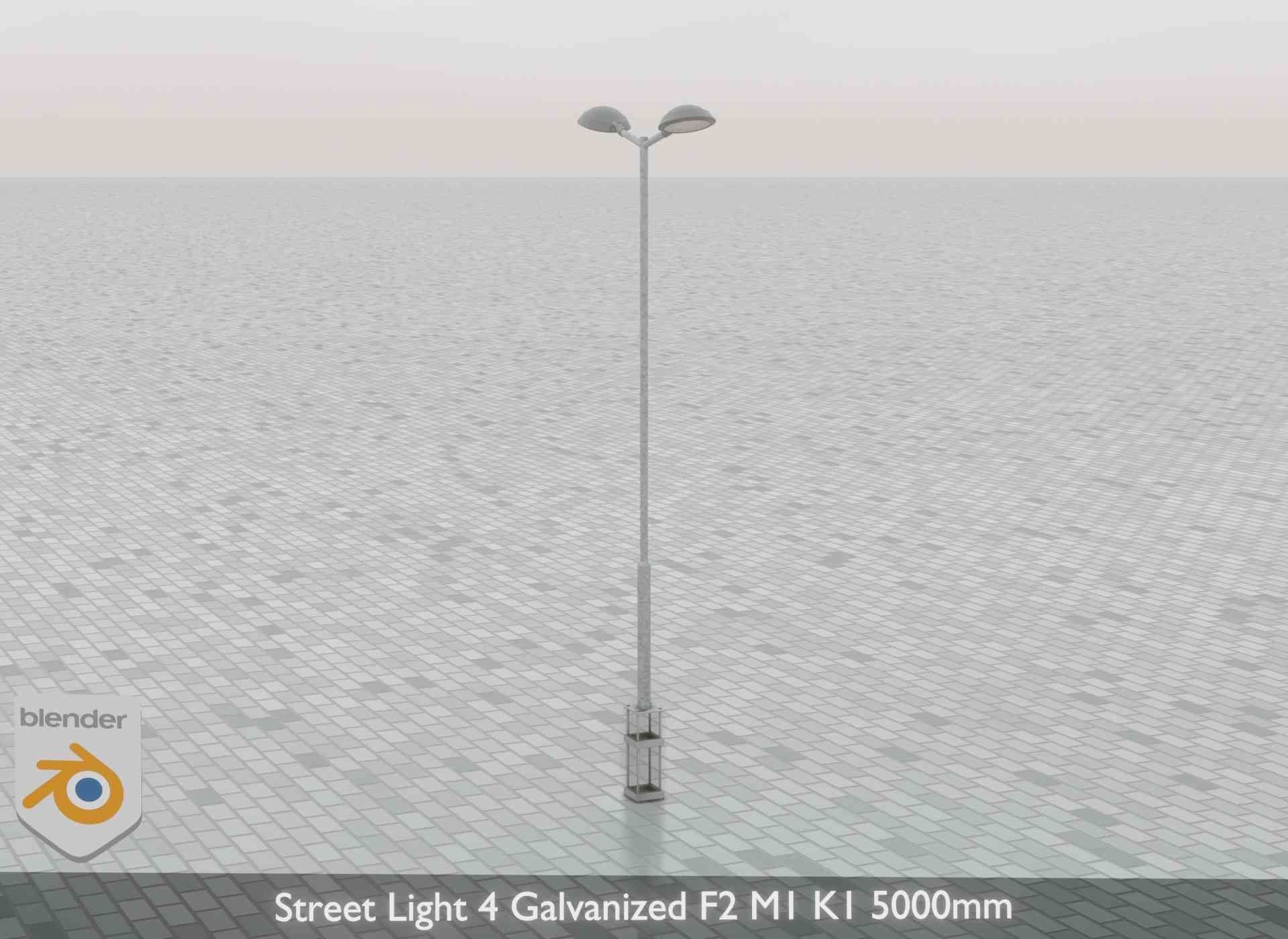 Street Light 4 Galvanized F2 M1 K1 5000mm Low-poly 3D model_69