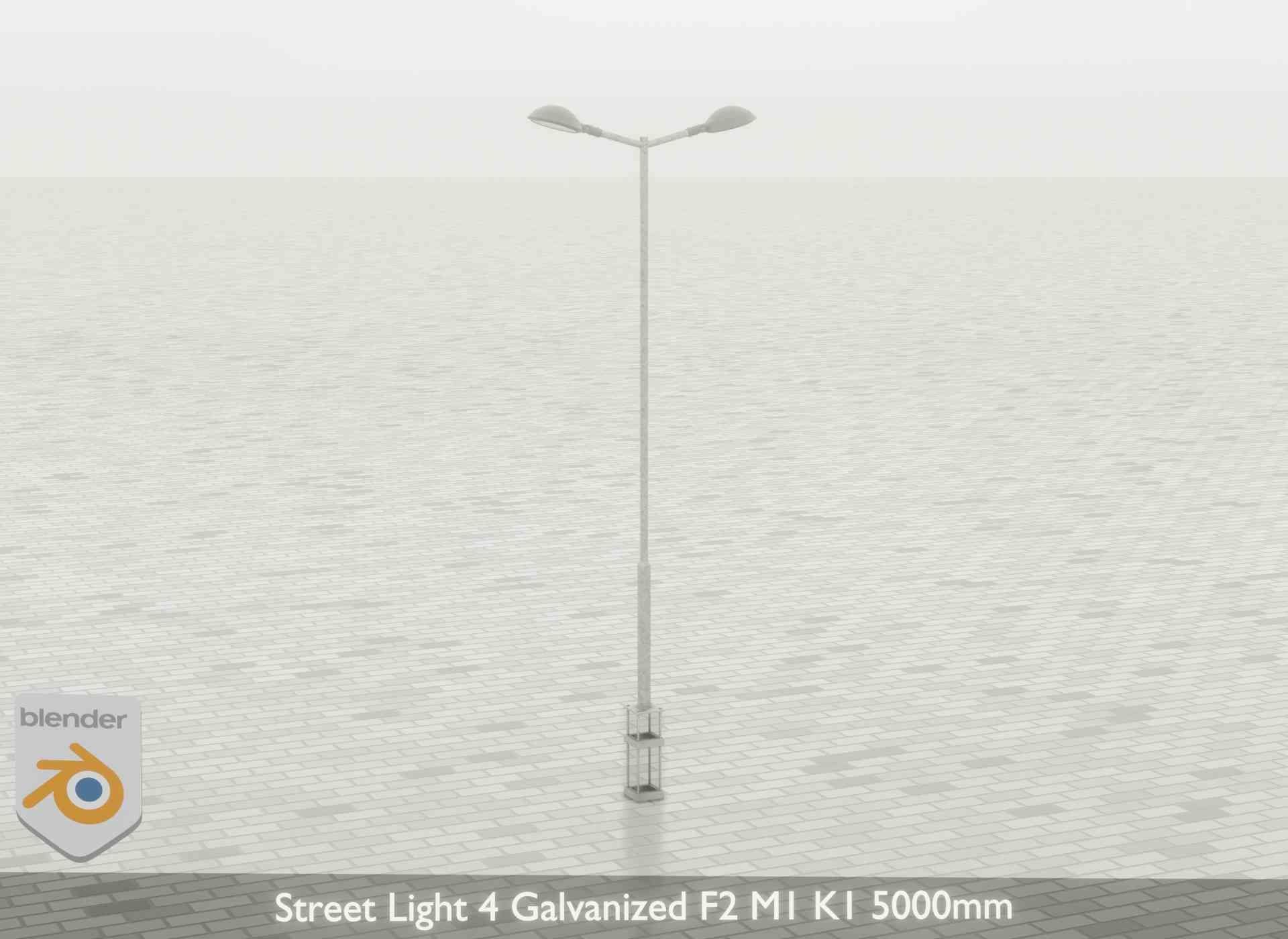 Street Light 4 Galvanized F2 M1 K1 5000mm Low-poly 3D model_59