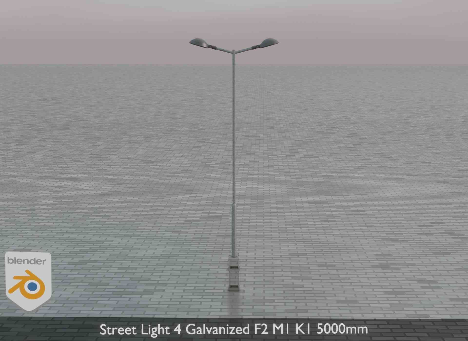 Street Light 4 Galvanized F2 M1 K1 5000mm Low-poly 3D model_82