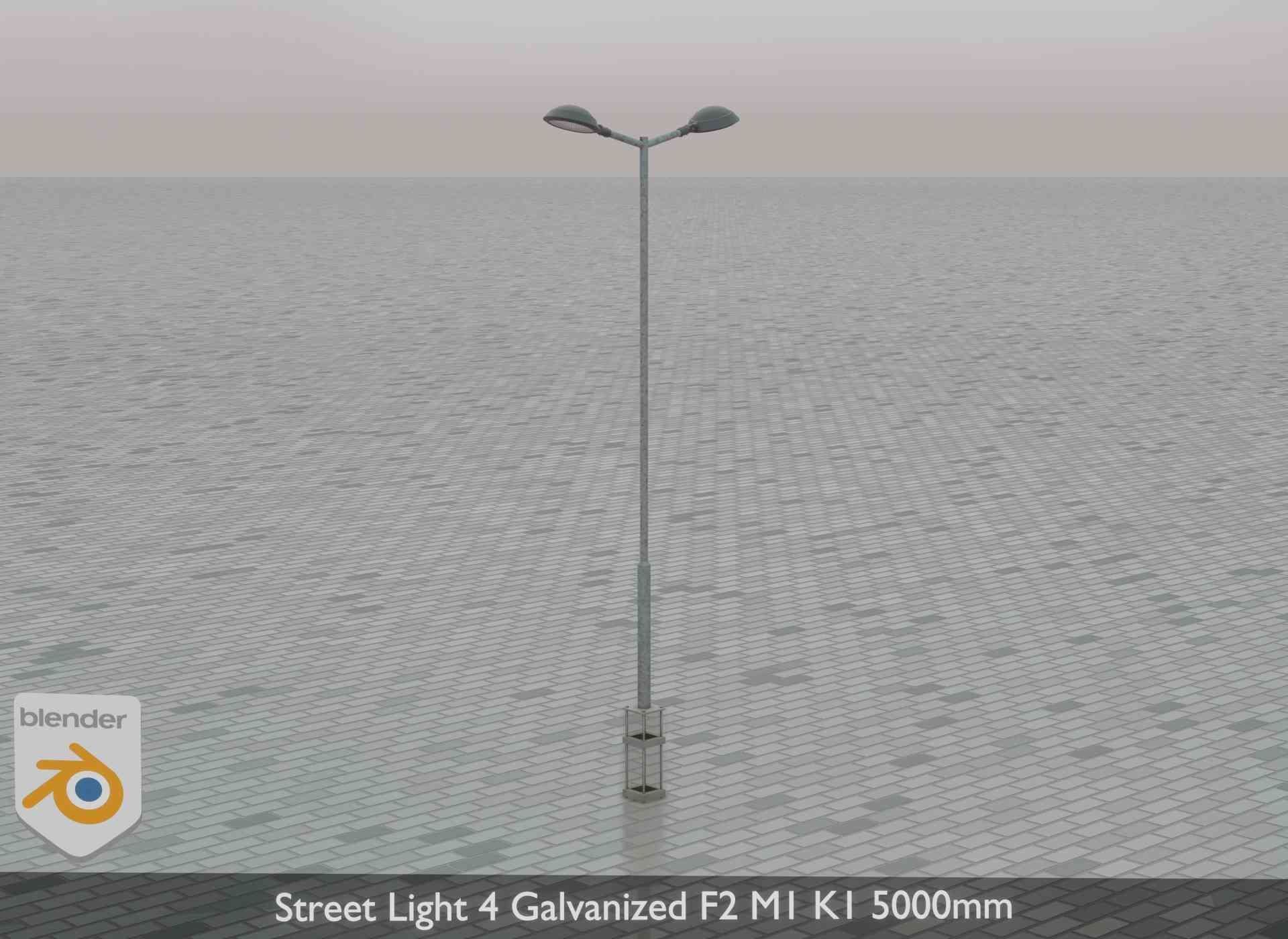 Street Light 4 Galvanized F2 M1 K1 5000mm Low-poly 3D model_77