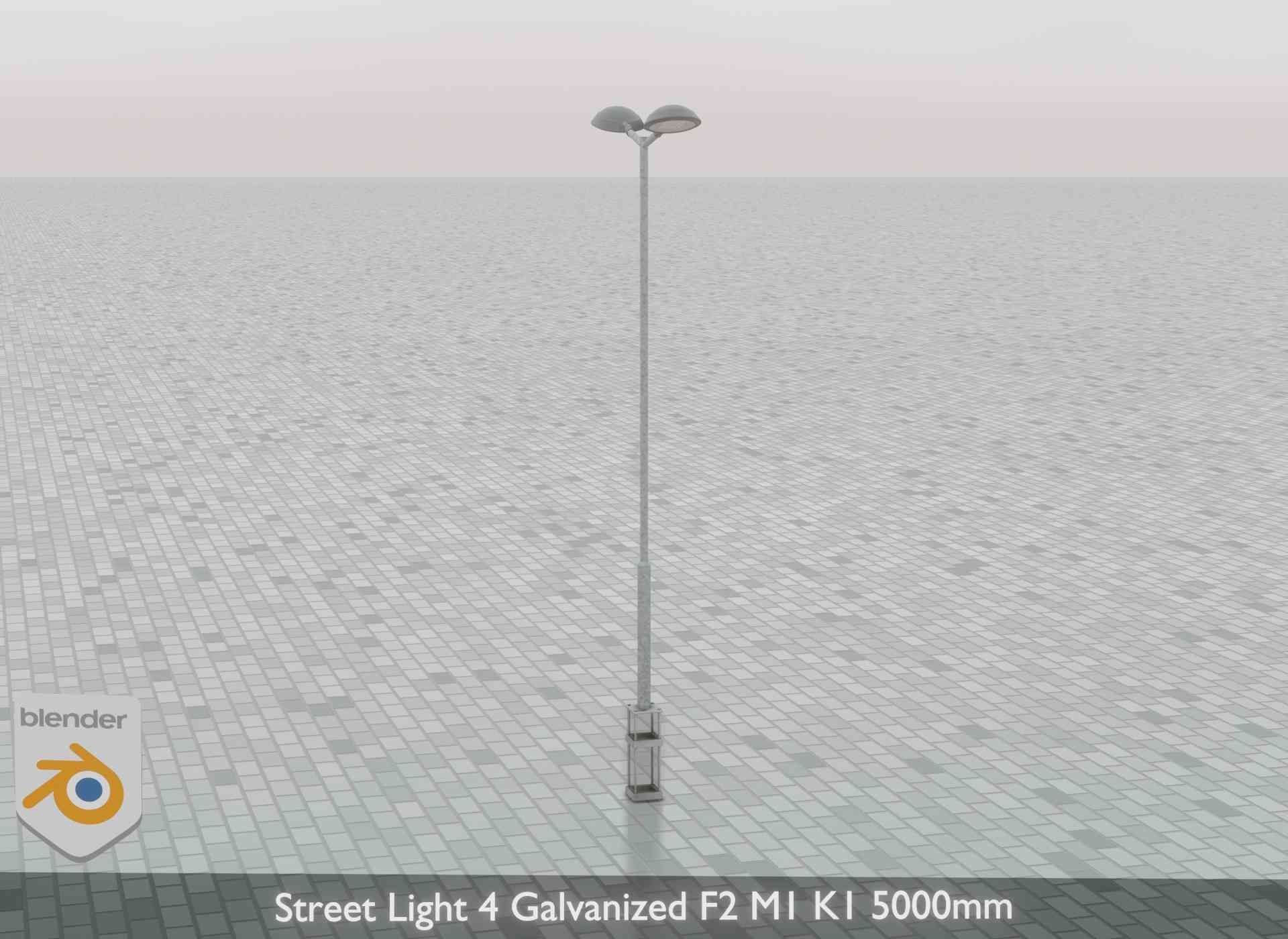 Street Light 4 Galvanized F2 M1 K1 5000mm Low-poly 3D model_70