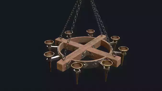 Medieval  Chandelier 1 Low-poly 3D model