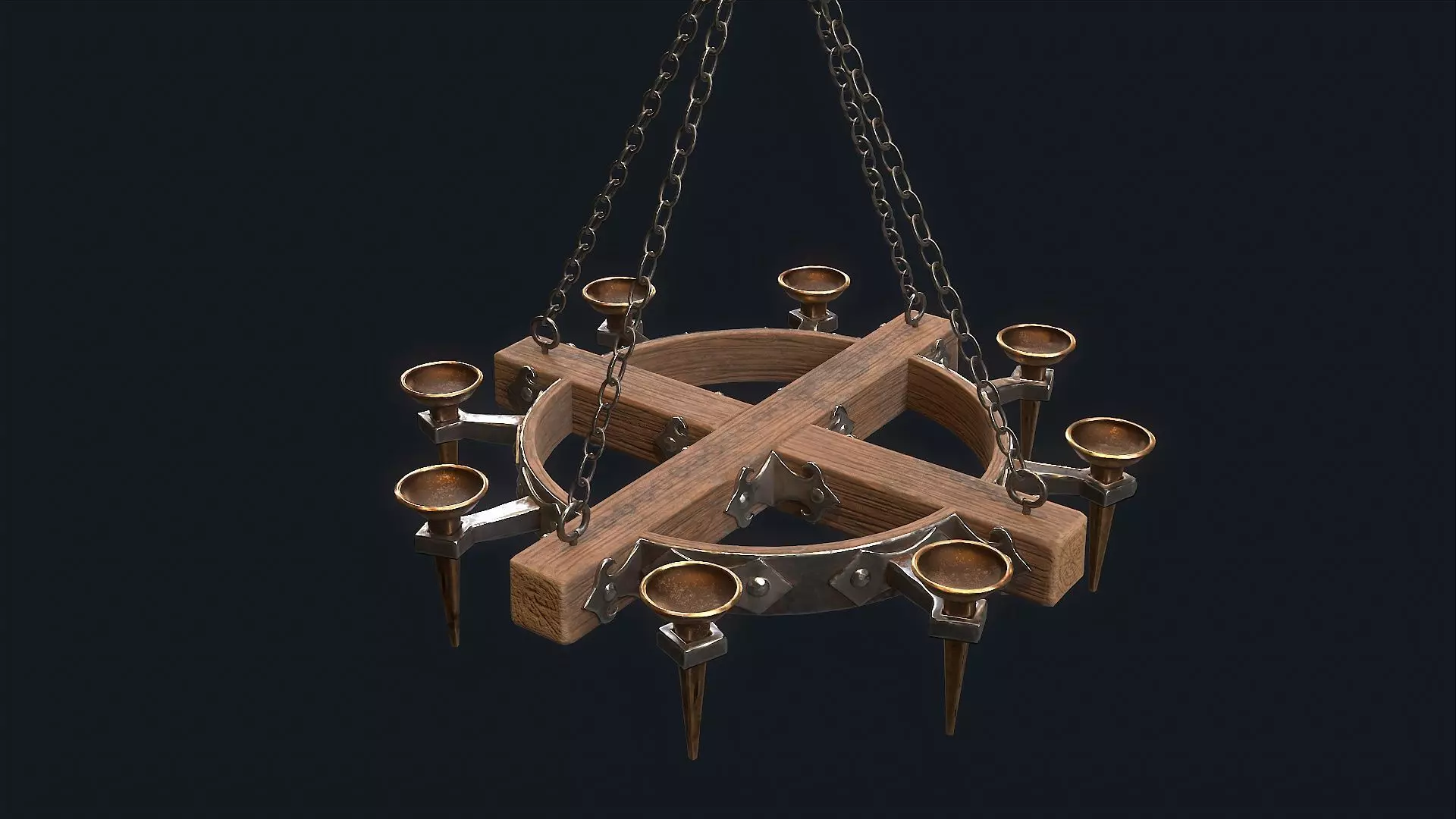 Medieval  Chandelier 1 Low-poly 3D model_0