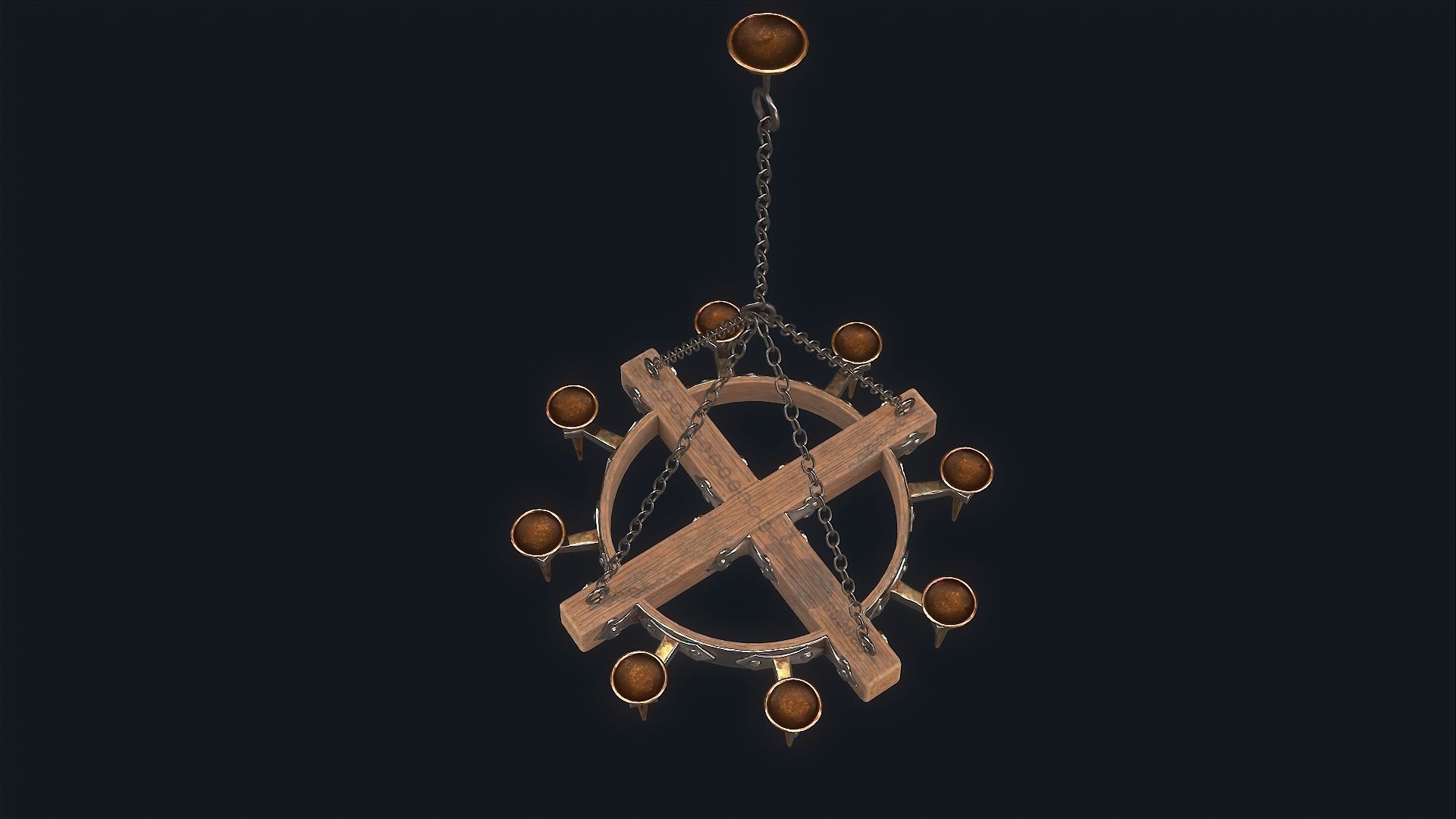 Medieval  Chandelier 1 Low-poly 3D model_2